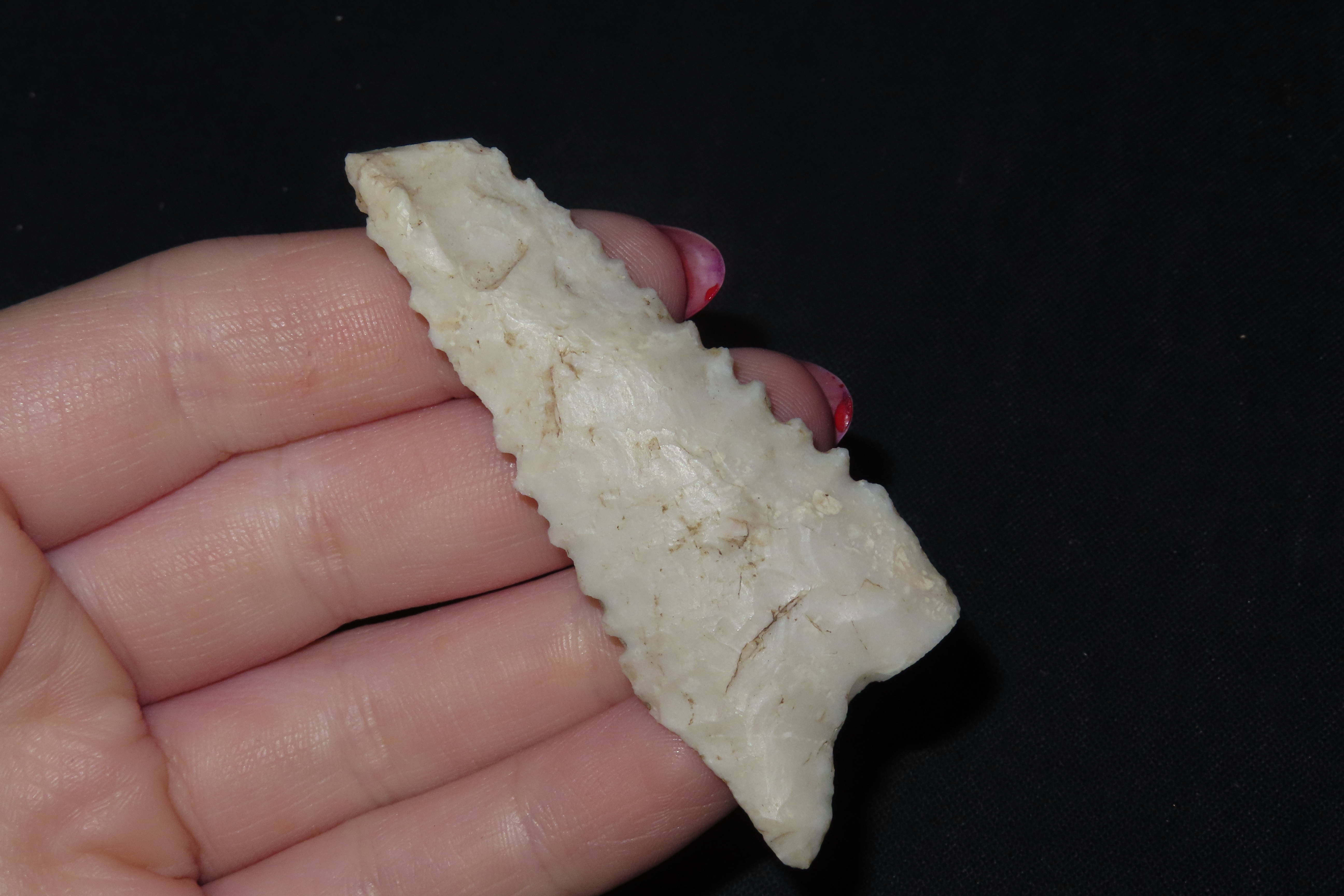 2 3/4" Heartbreaker Serrated Dalton found in Northern Arkansas. Ex Joey Ellis Collection.