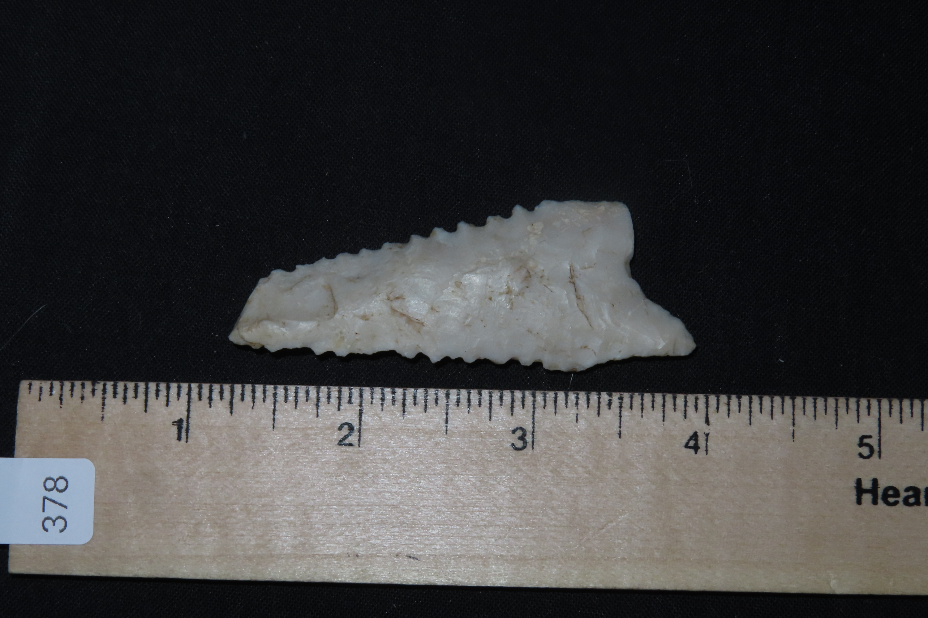 2 3/4" Heartbreaker Serrated Dalton found in Northern Arkansas. Ex Joey Ellis Collection.
