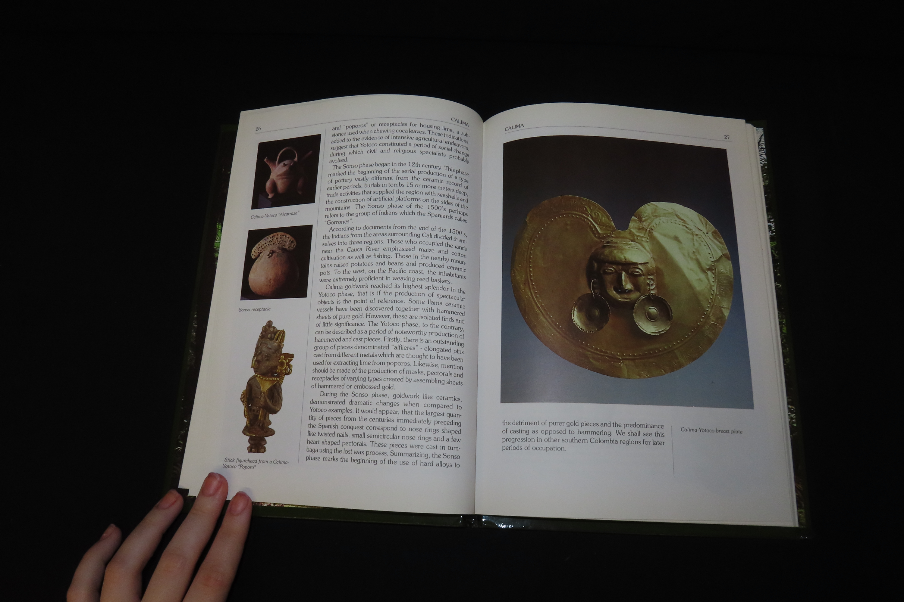GOLD & PRECOLUMBIAN CULTURES, HARDBACK, 71 PAGES FULL OF PICS AND INFO ON THE GOLDEN RELICS & THE INDIANS THAT MADE THEM