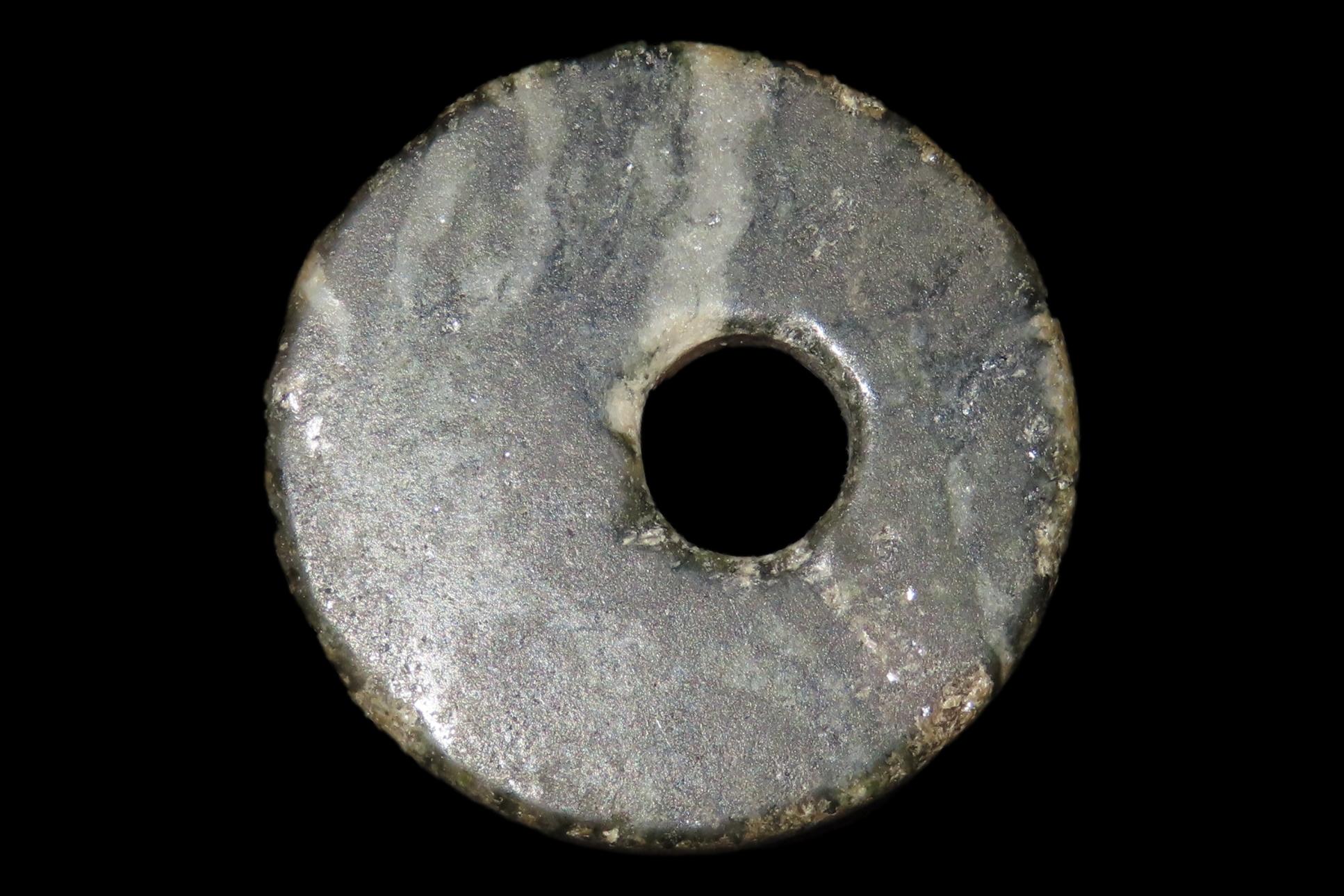 Incredible 1 5/8" Pre-Columbian Mayan Jade Pendant. Semi Translucent, well polished. Nice large example.