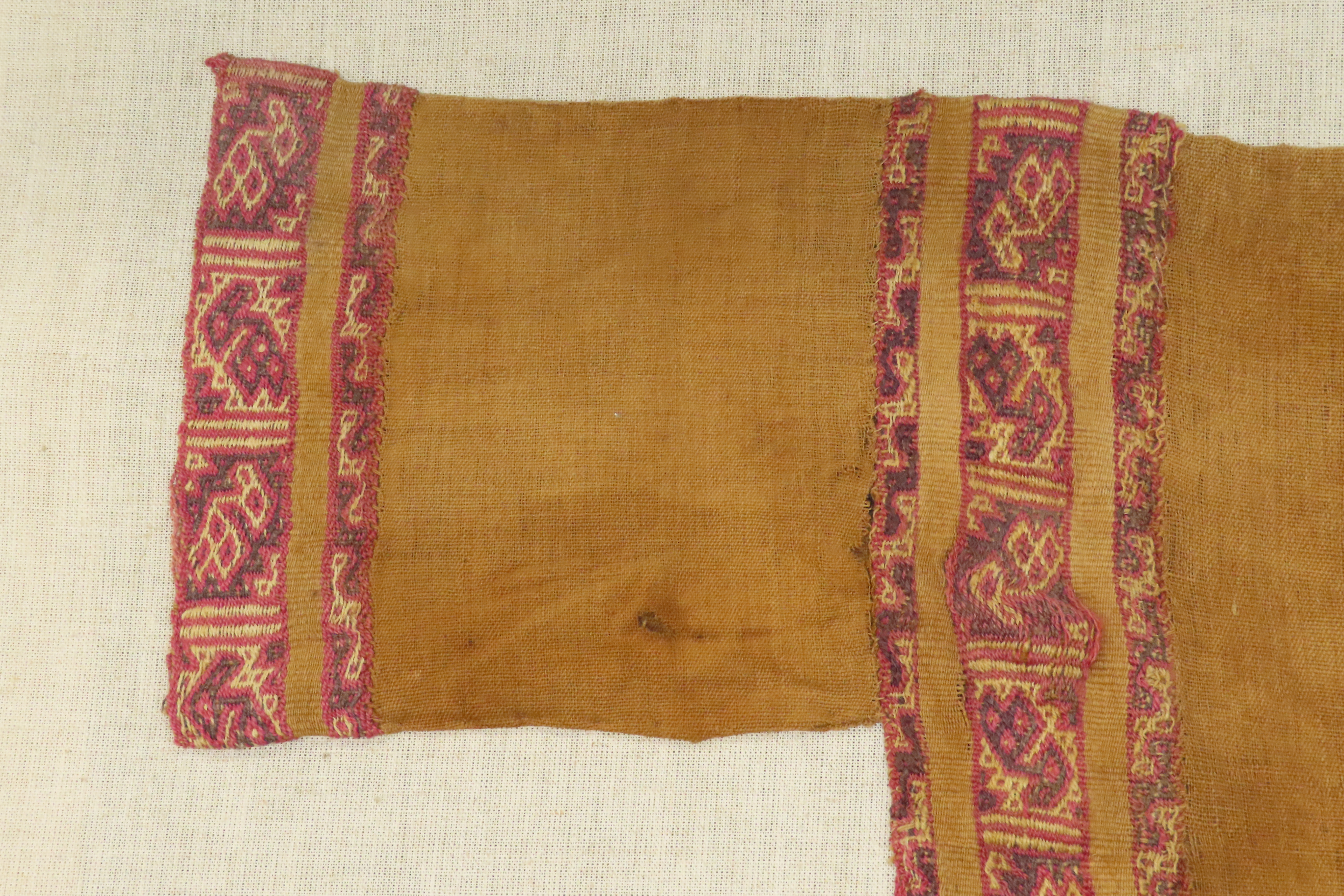 Rare Pre-Columbian Inca / Nazca Original Fabric Shirt, custom mounted on 40" x 31" frame. Nice rare artifact. Recovered in Peru.