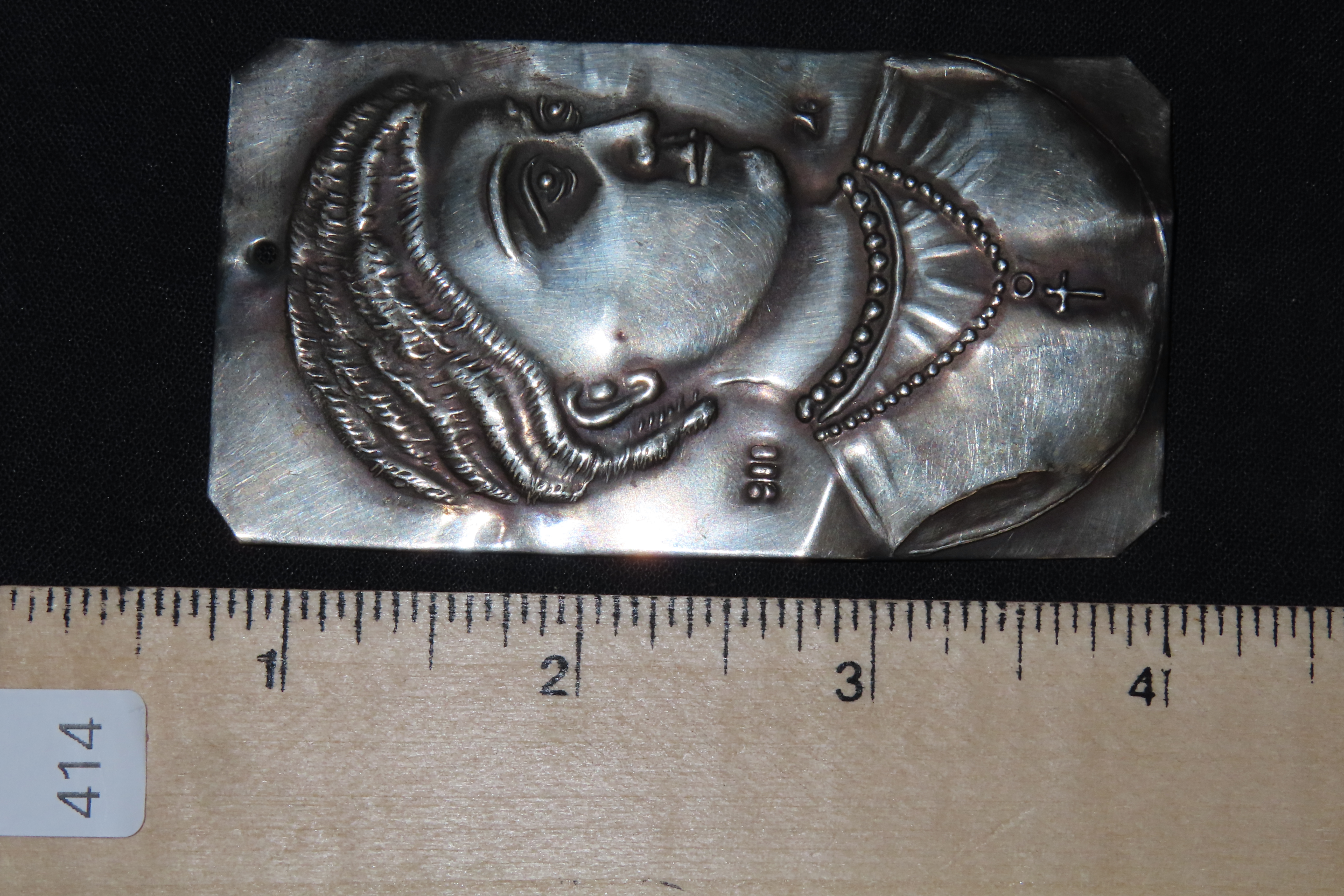 3 3/8" Vintage 1800's Ex Voto Milagro Pendant. Colonial Era Religeous Offerings for Well Being, Healing, or Giving Thanks for a Miracle. Thi