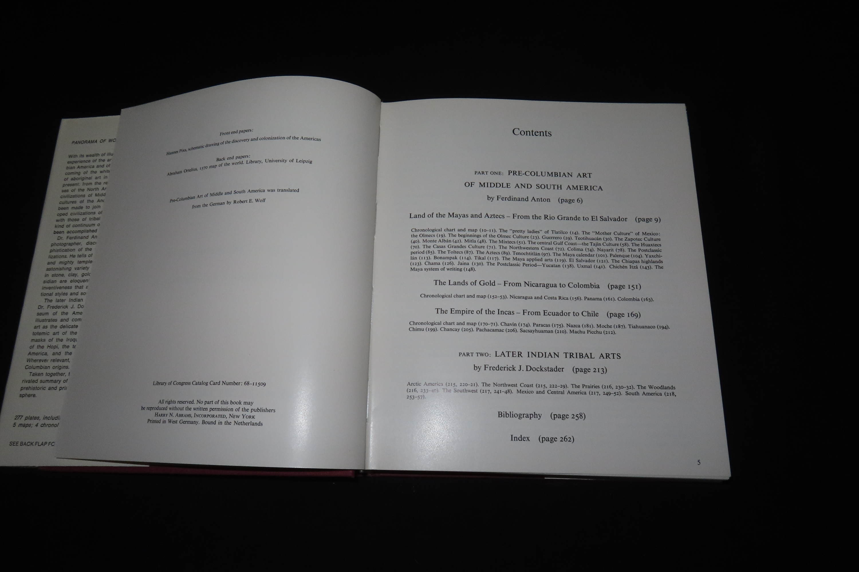 PRE-COLUMBIAN ART & LATER INDIAN TRIBAL ARTS BY DOCKSTADER, HARDBACK 264 PAGES, 100'S OF GREAT COLOR PHOTOS OF GREAT ARTIFACTS