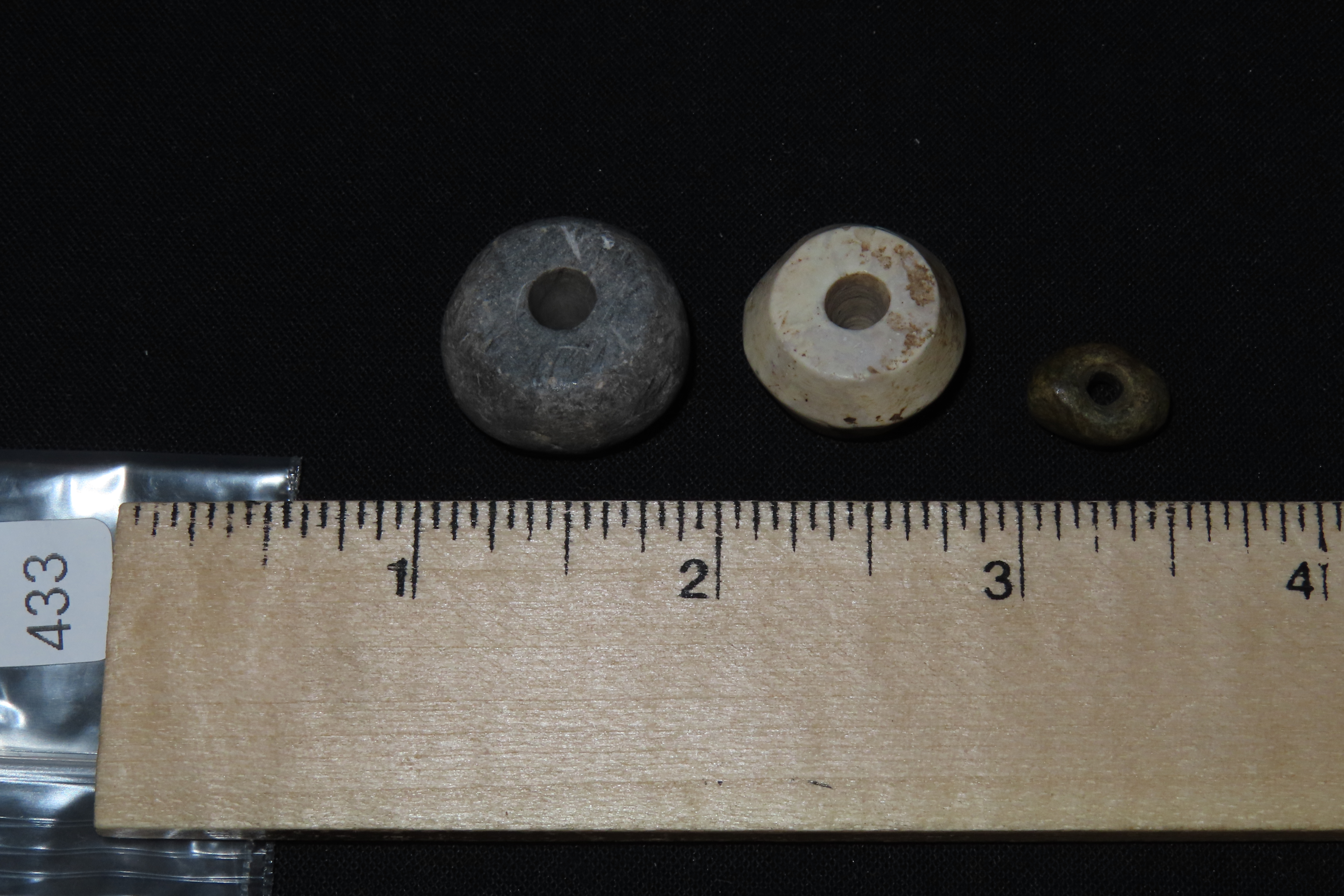 Lot of 3 Pre-Columbian Mayan Stone Beads / Pendant. Guatemala.