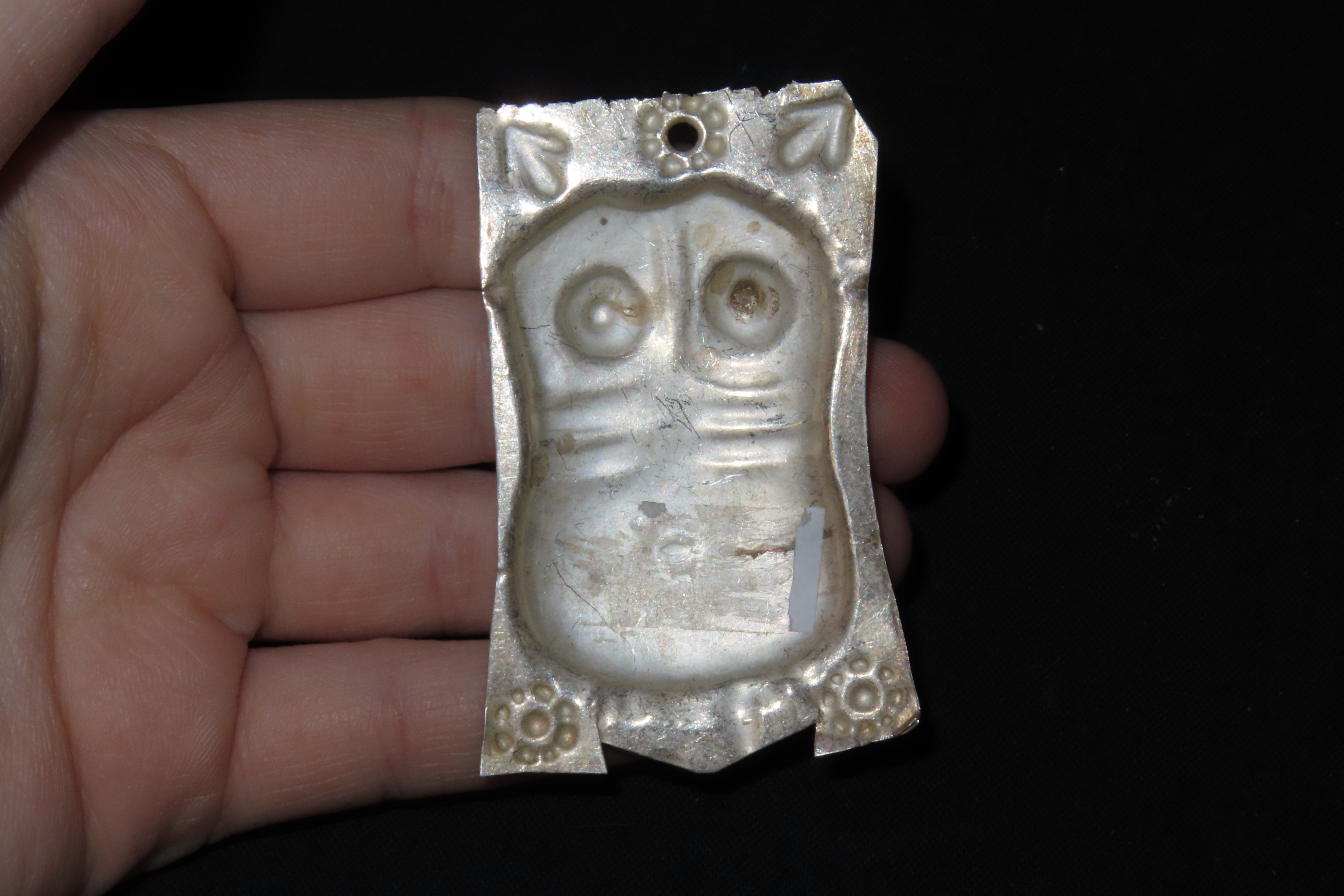 2 1/2" Vintage 1800's Silver Ex Voto Milagro Pendant. Colonial Era Religeous Offerings for Well Being, Healing, or Giving Thanks for a Mirac