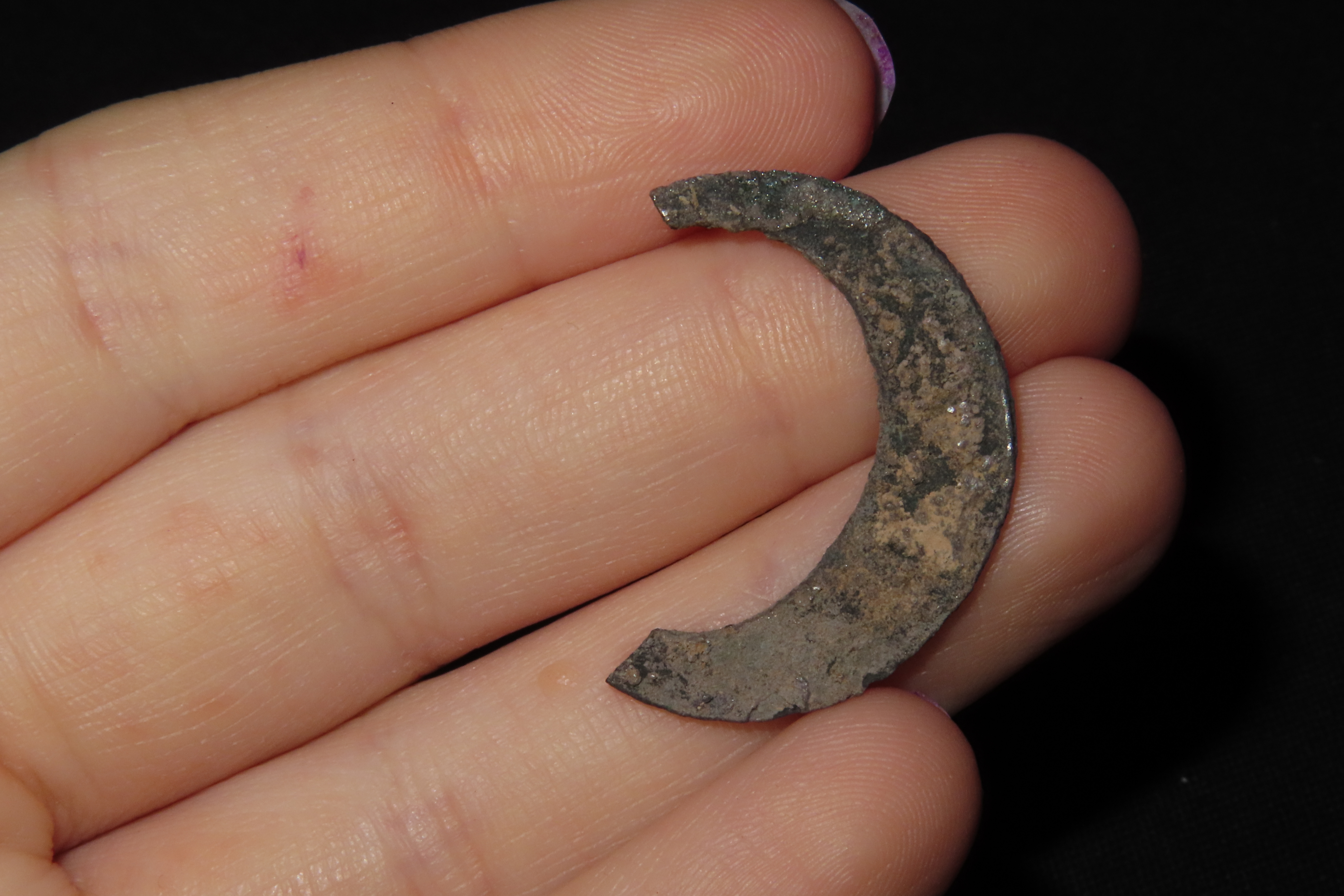 Pre-Columbian Gold & Silver Beads & Nose Ring. Silver Nose Ring is Broken in 2 pieces. Small Silver Bead & Small Gold Bead. Mexico.