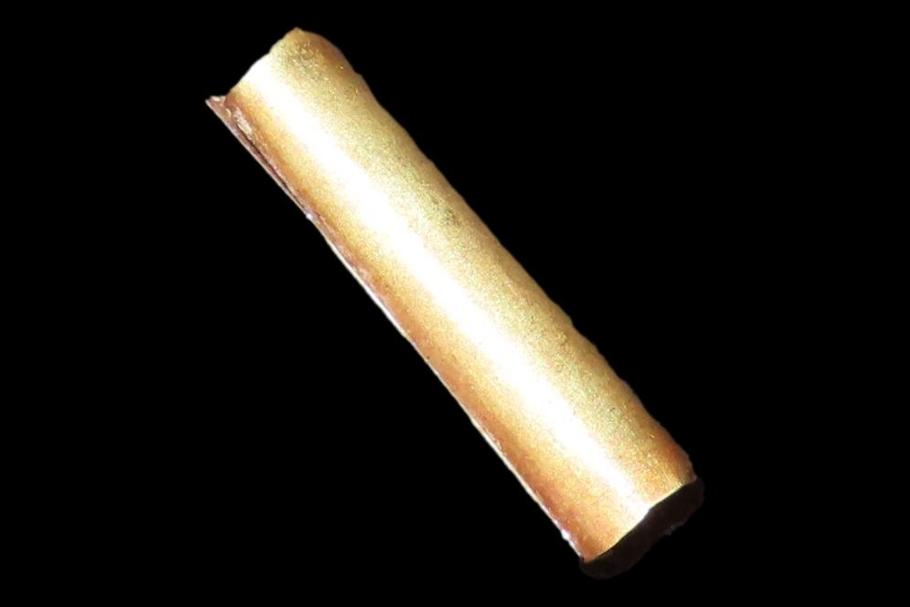 Rare Pure Gold Tube Bead, Peru, Made from Solid Gold, Nice Example. Great piece of Ancient History & Ingenuity!