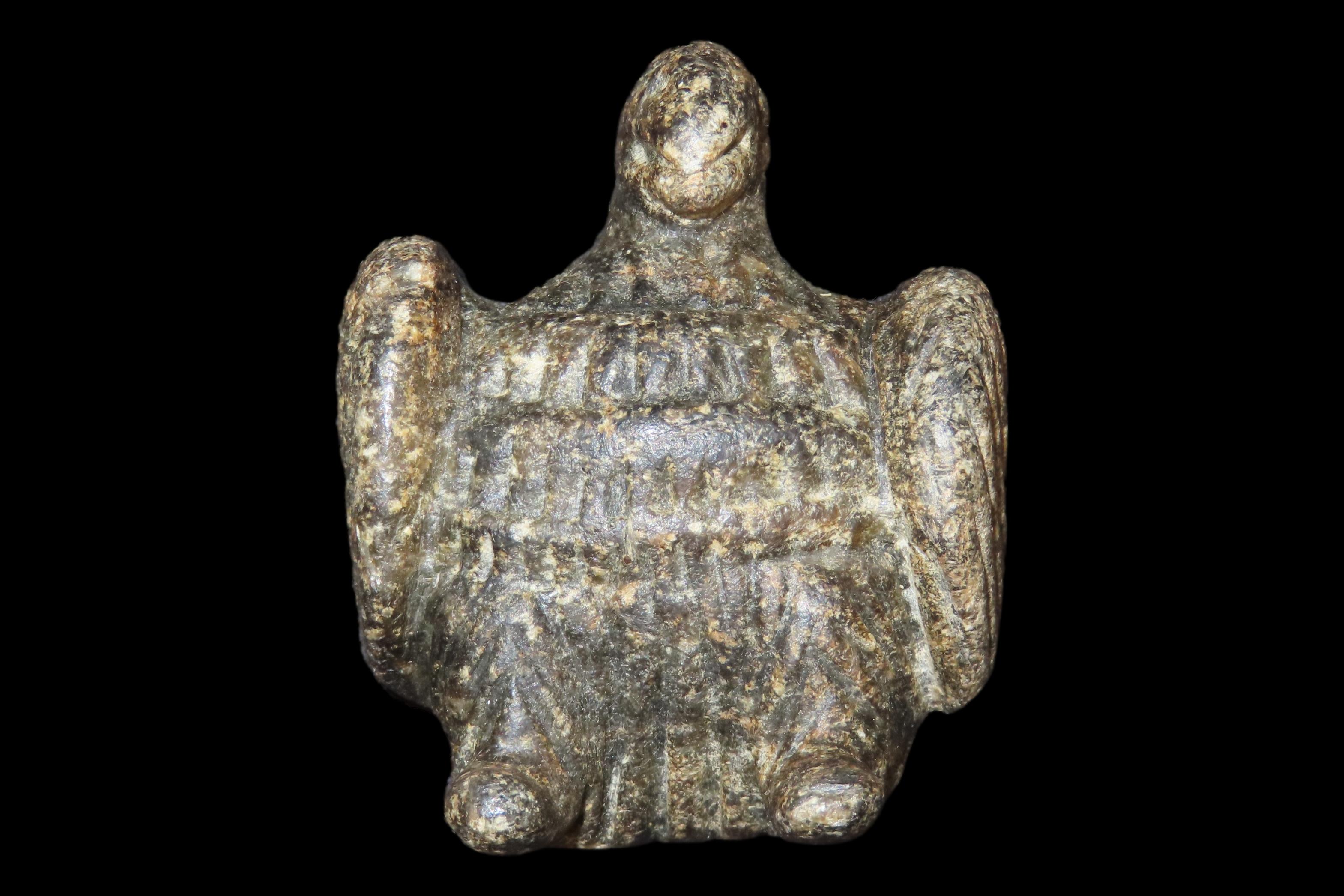Amazing Pre-Columbian Bird Effigy Carved Stone Pendant, Mexico. Very Detailed example.