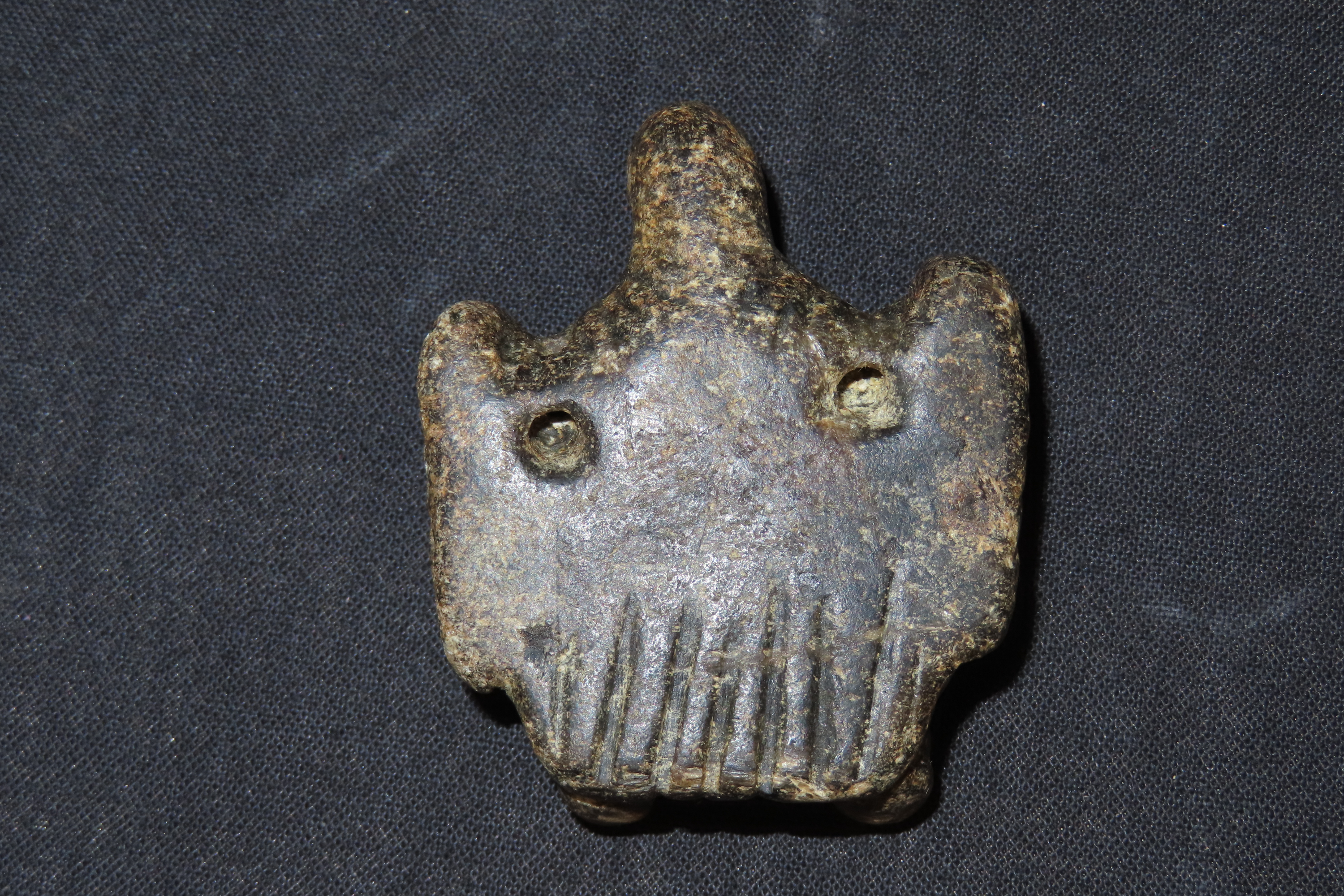 Amazing Pre-Columbian Bird Effigy Carved Stone Pendant, Mexico. Very Detailed example.