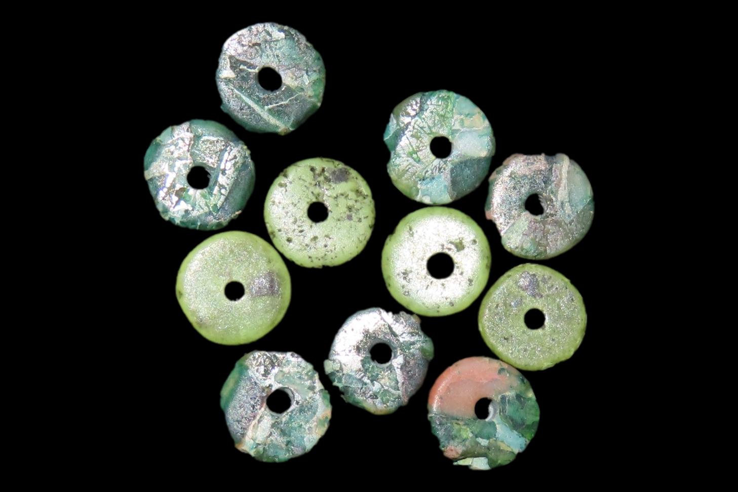 Lot of Colorful Green Jade & jadeite Beads from Mexico.