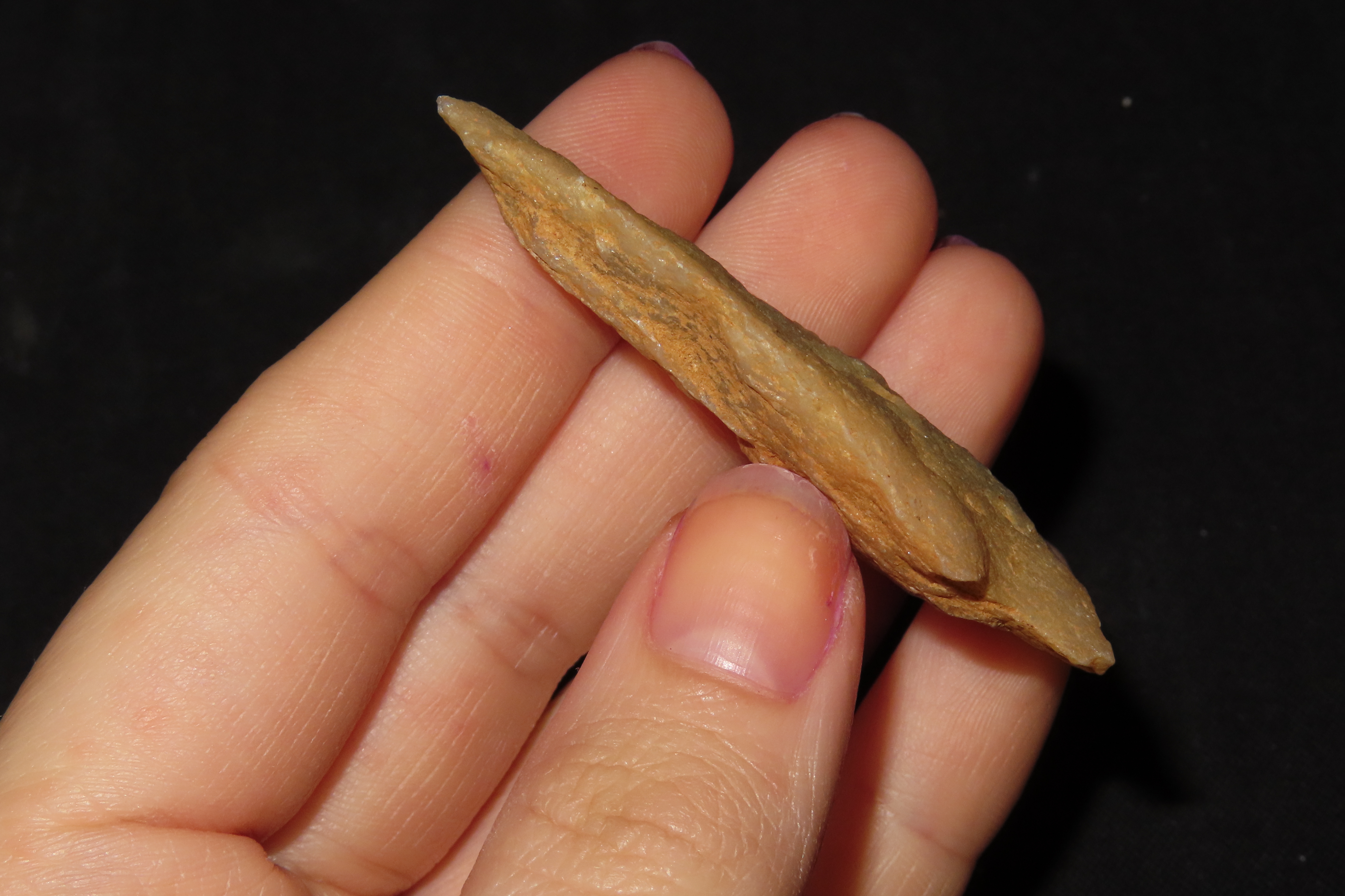 2 1/4" Translucent Quartz Halifax found in North Carolina. Indian Arrowhead, Artifact.