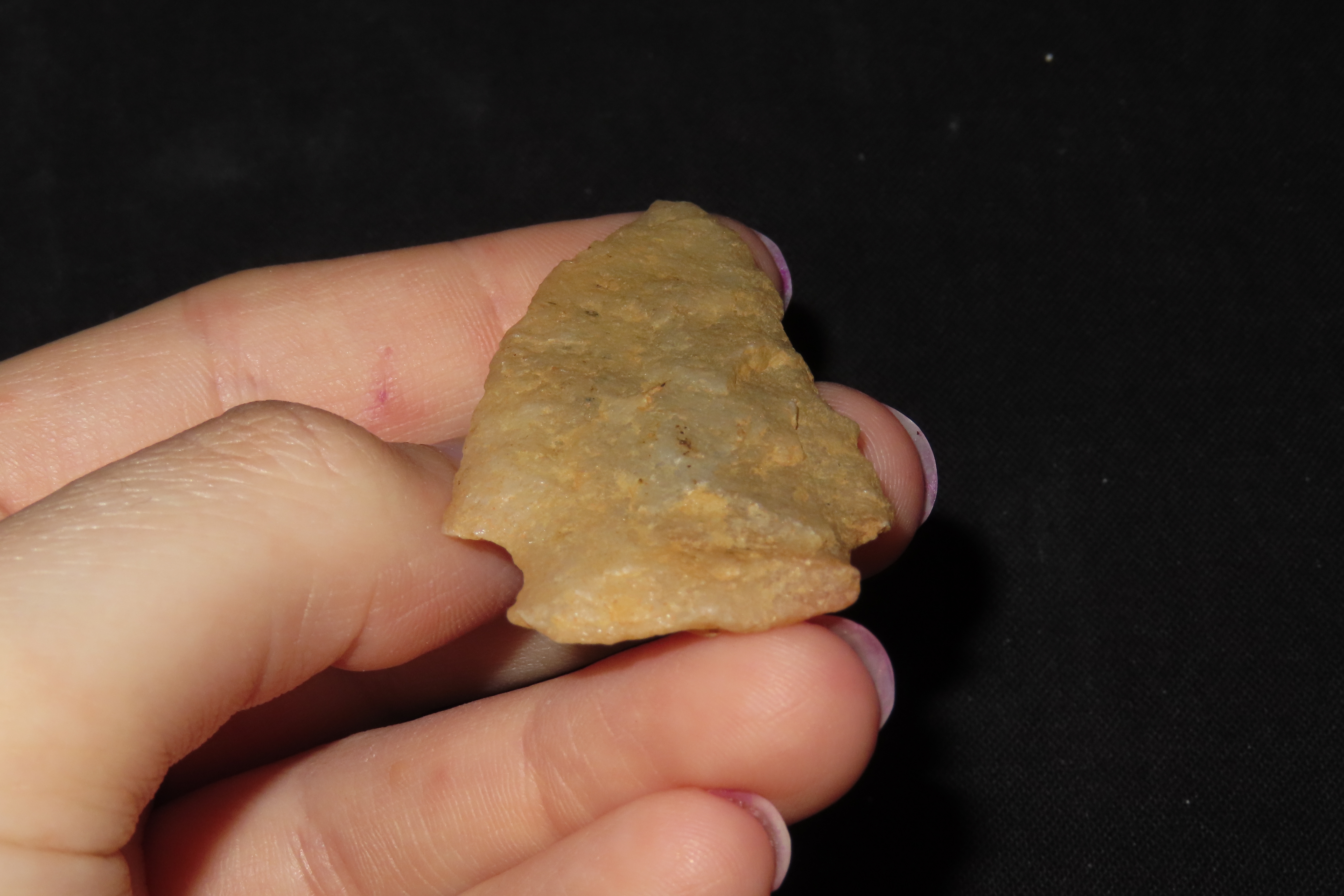 2 1/4" Translucent Quartz Halifax found in North Carolina. Indian Arrowhead, Artifact.