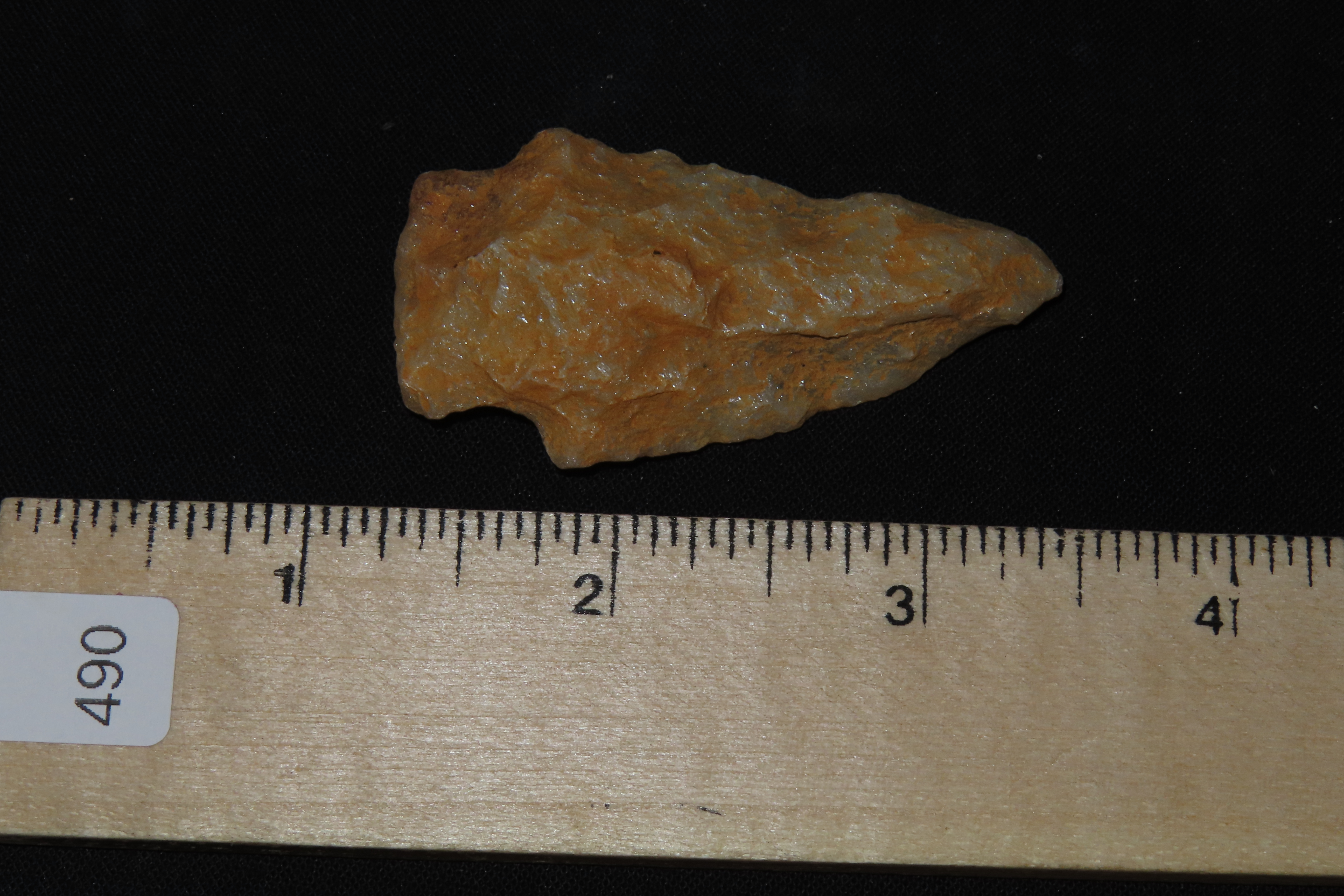 2 1/4" Translucent Quartz Halifax found in North Carolina. Indian Arrowhead, Artifact.