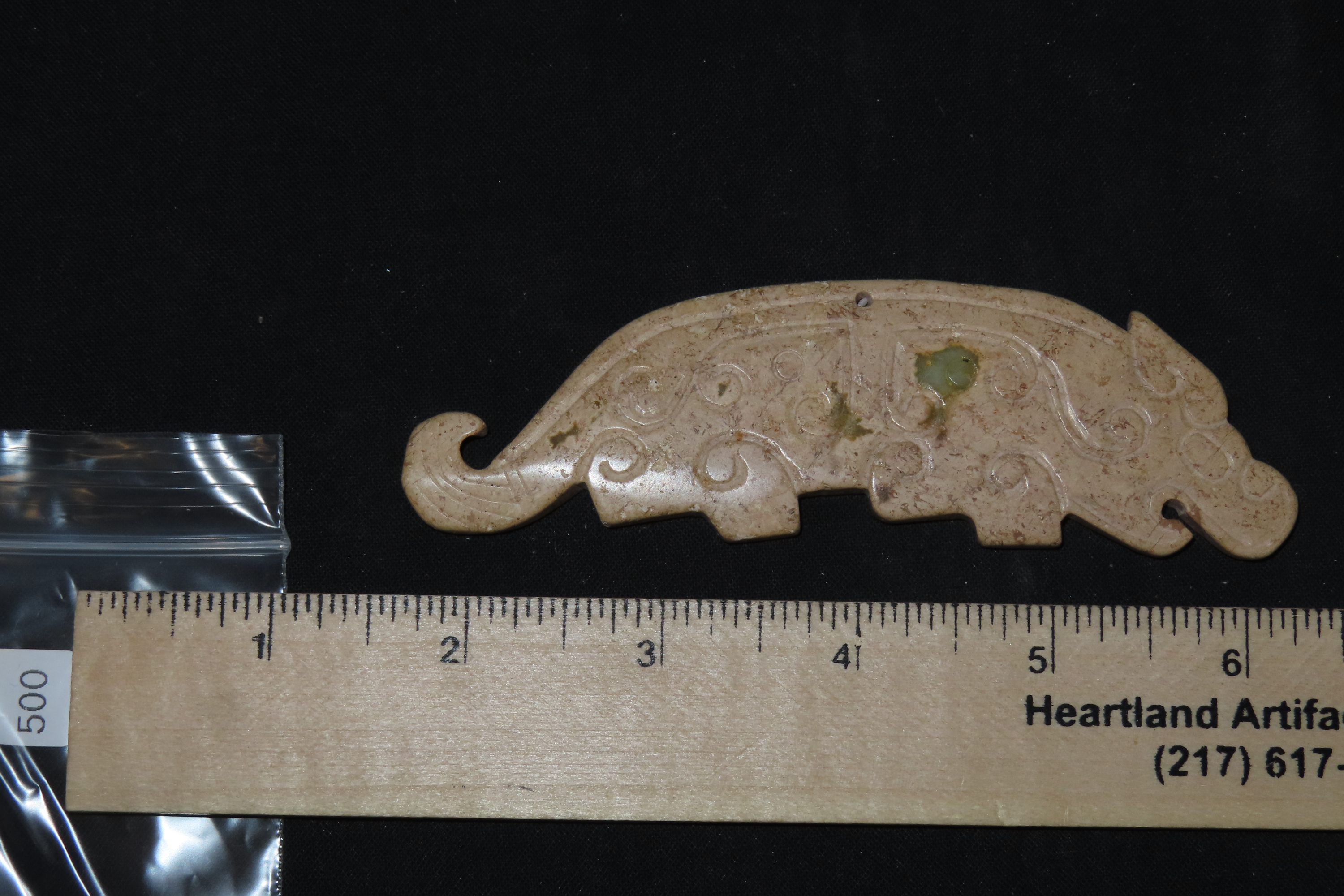Nice Antique Chinese Hongshan Culture Jade Effigy Pendant, Hand Made Example.