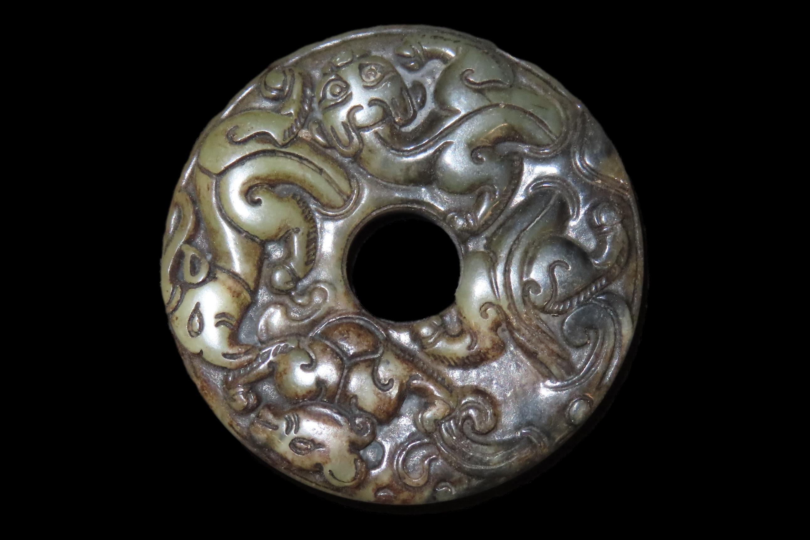Nice Antique Chinese Hongshan Culture Jade Effigy Pendant, Hand Made Example.