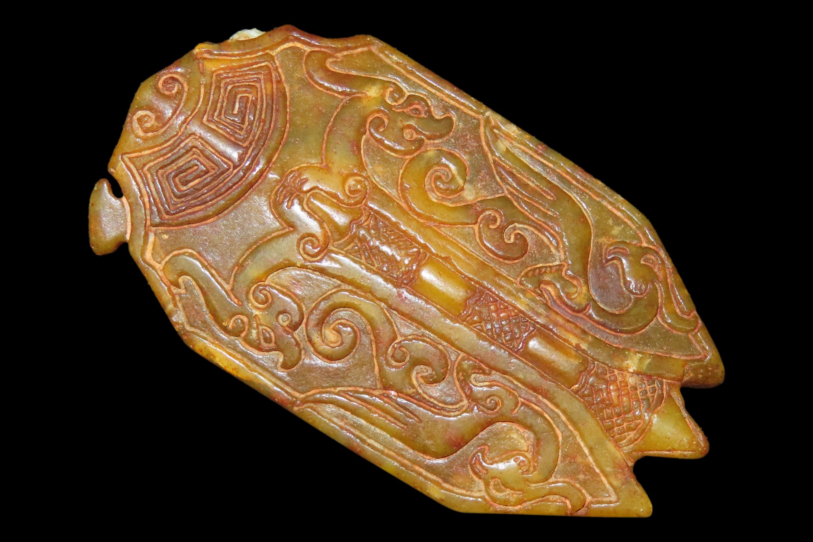 Nice Antique Chinese Hongshan Culture Jade Effigy Pendant, Hand Made Example.