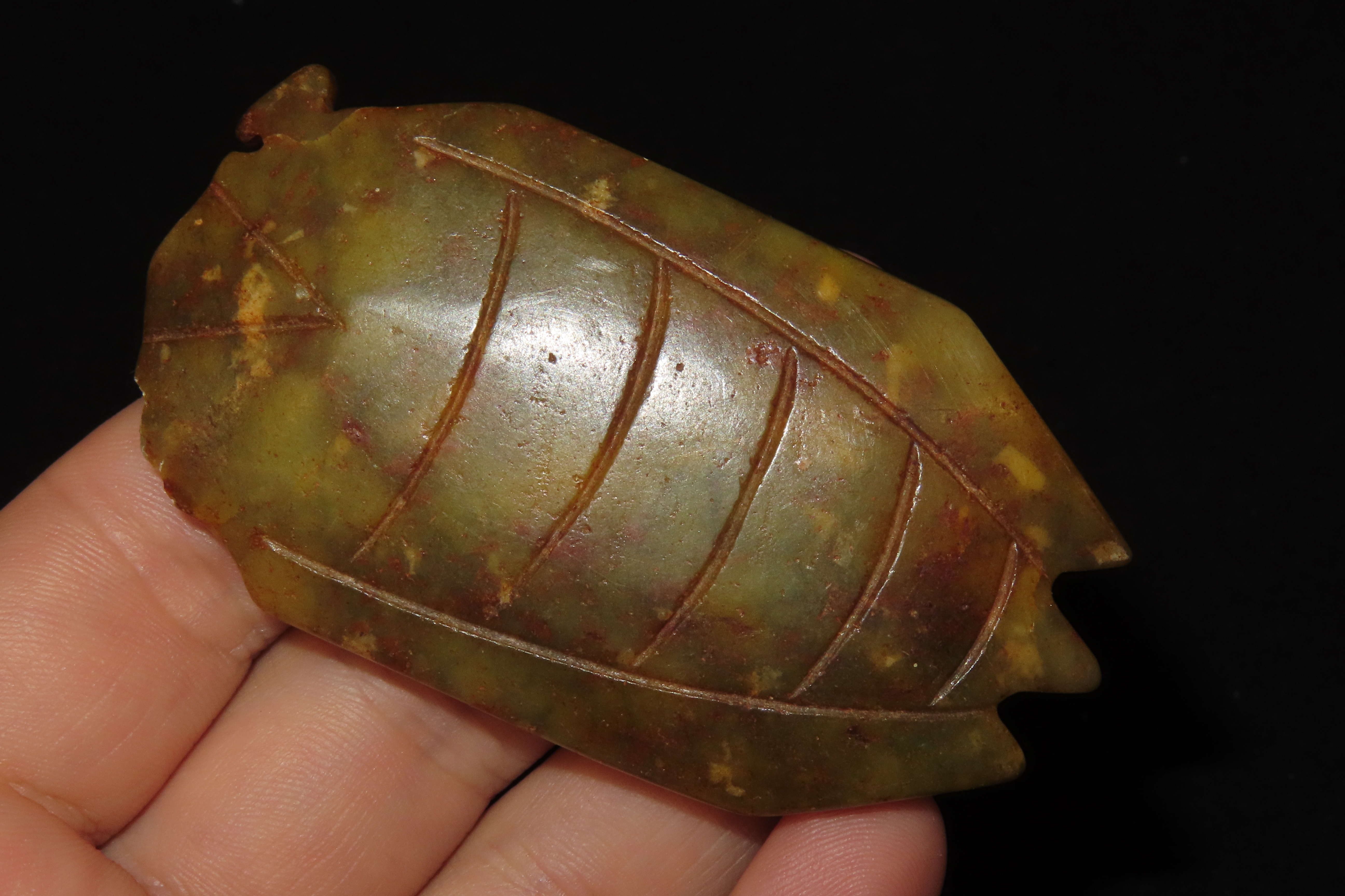 Nice Antique Chinese Hongshan Culture Jade Effigy Pendant, Hand Made Example.