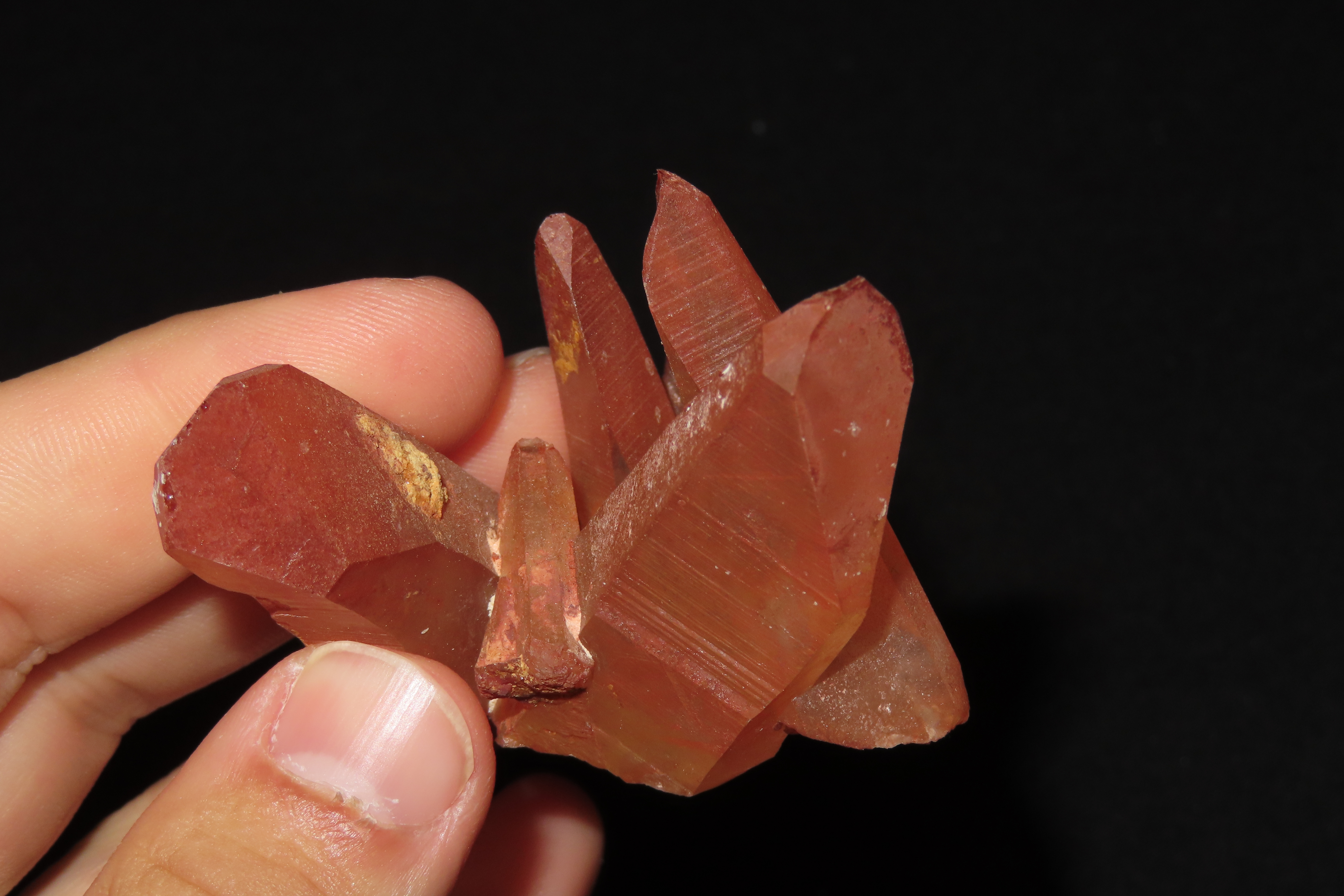 Beautiful Large Red Quartz Crystal Cluster, Great Display Specimen.