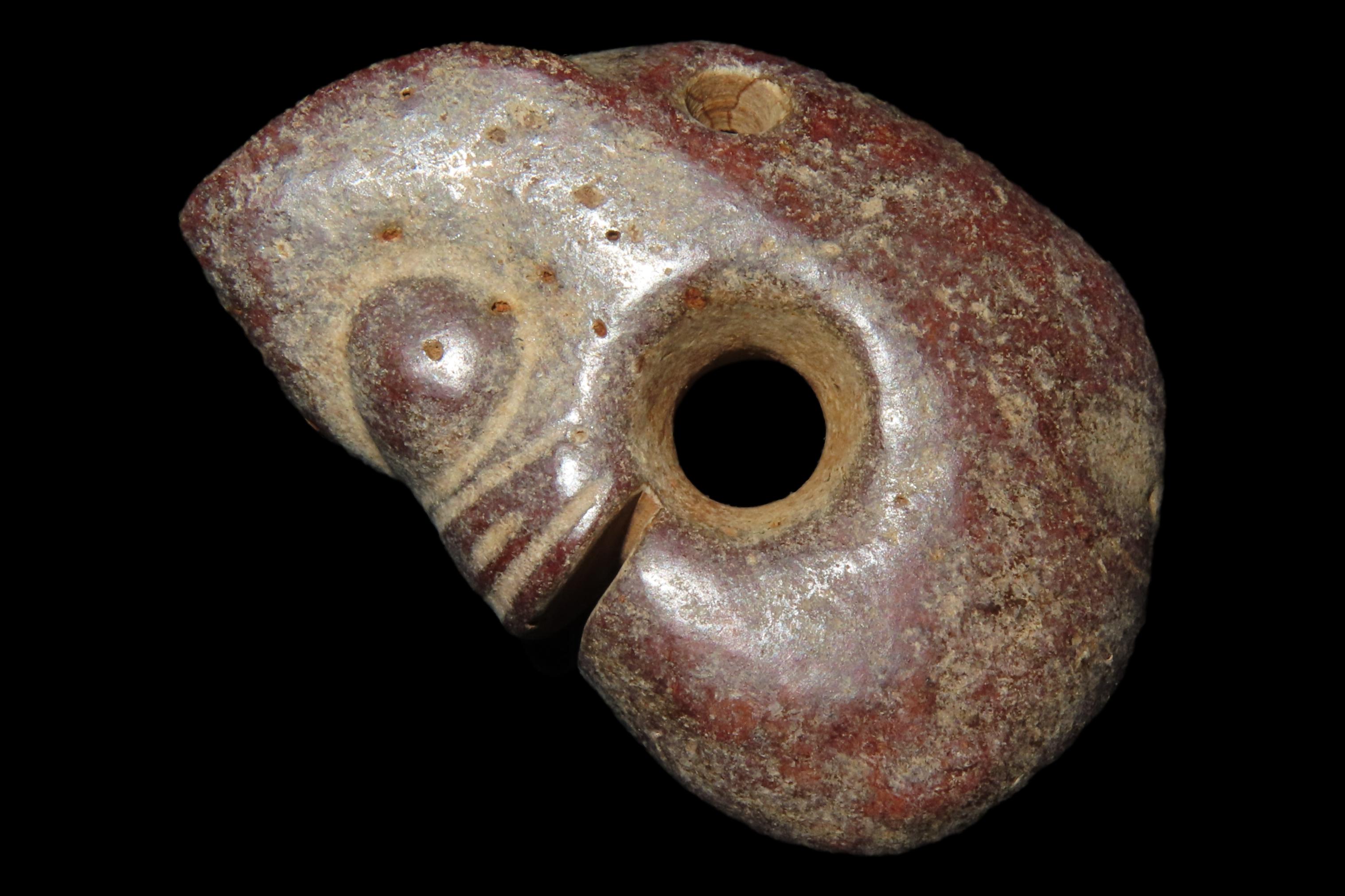 Nice Antique Chinese Hongshan Culture Jade Effigy Pendant, Hand Made Example.