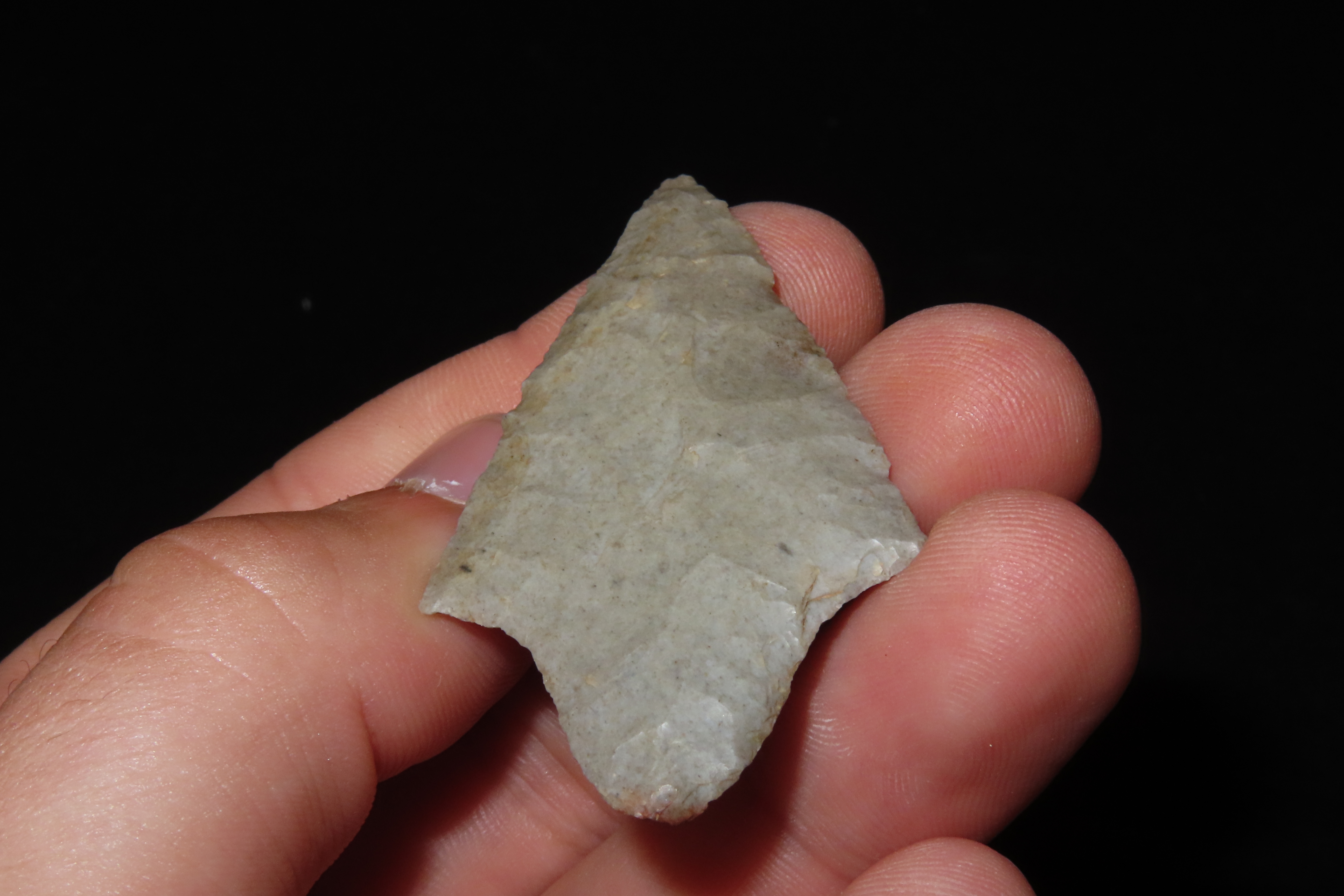 Wafer thin 2 1/4" Gary / Adena found in Mccurtain County Oklahoma. Indian Arrowhead, Artifact.