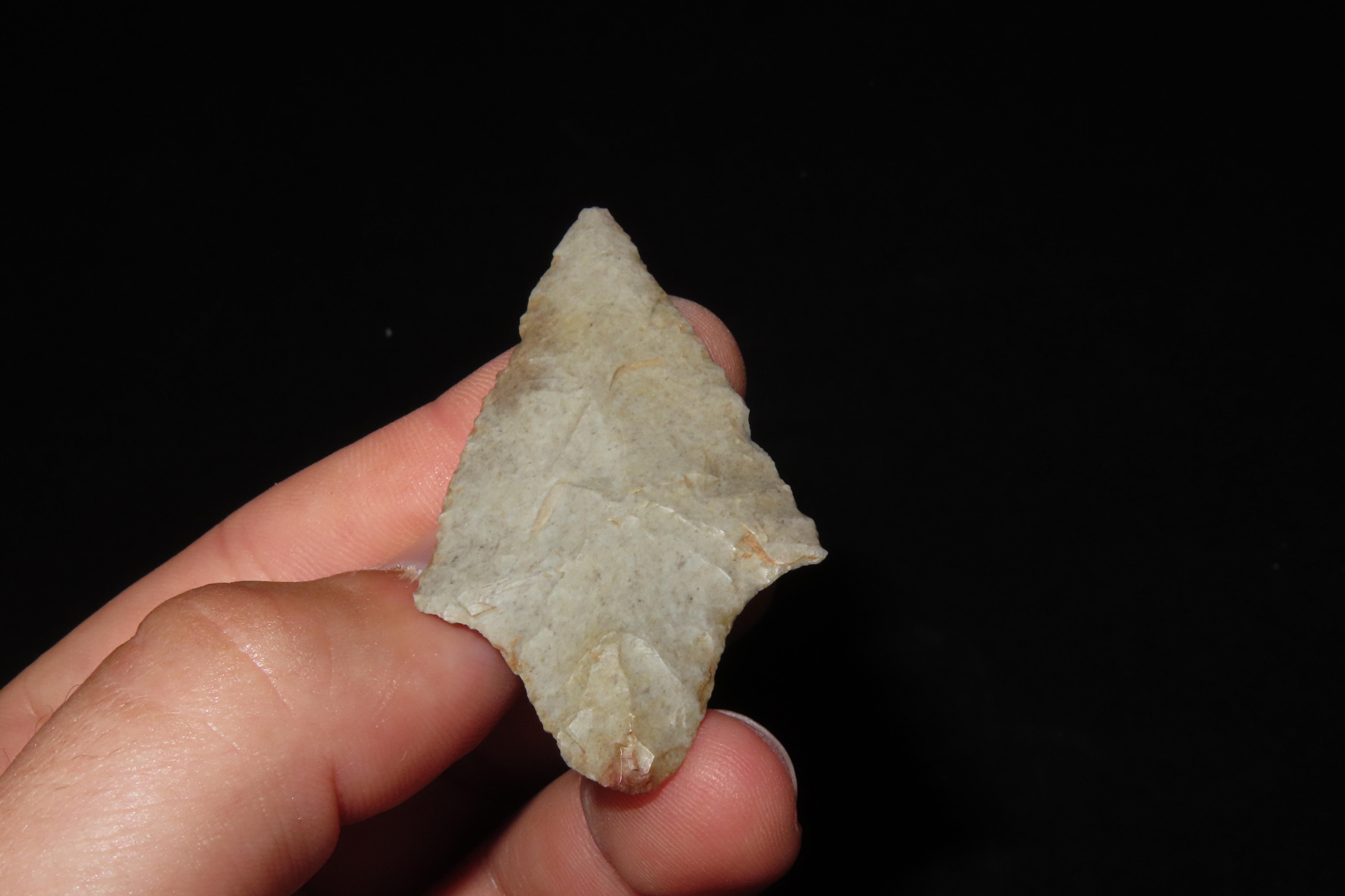 Wafer thin 2 1/4" Gary / Adena found in Mccurtain County Oklahoma. Indian Arrowhead, Artifact.