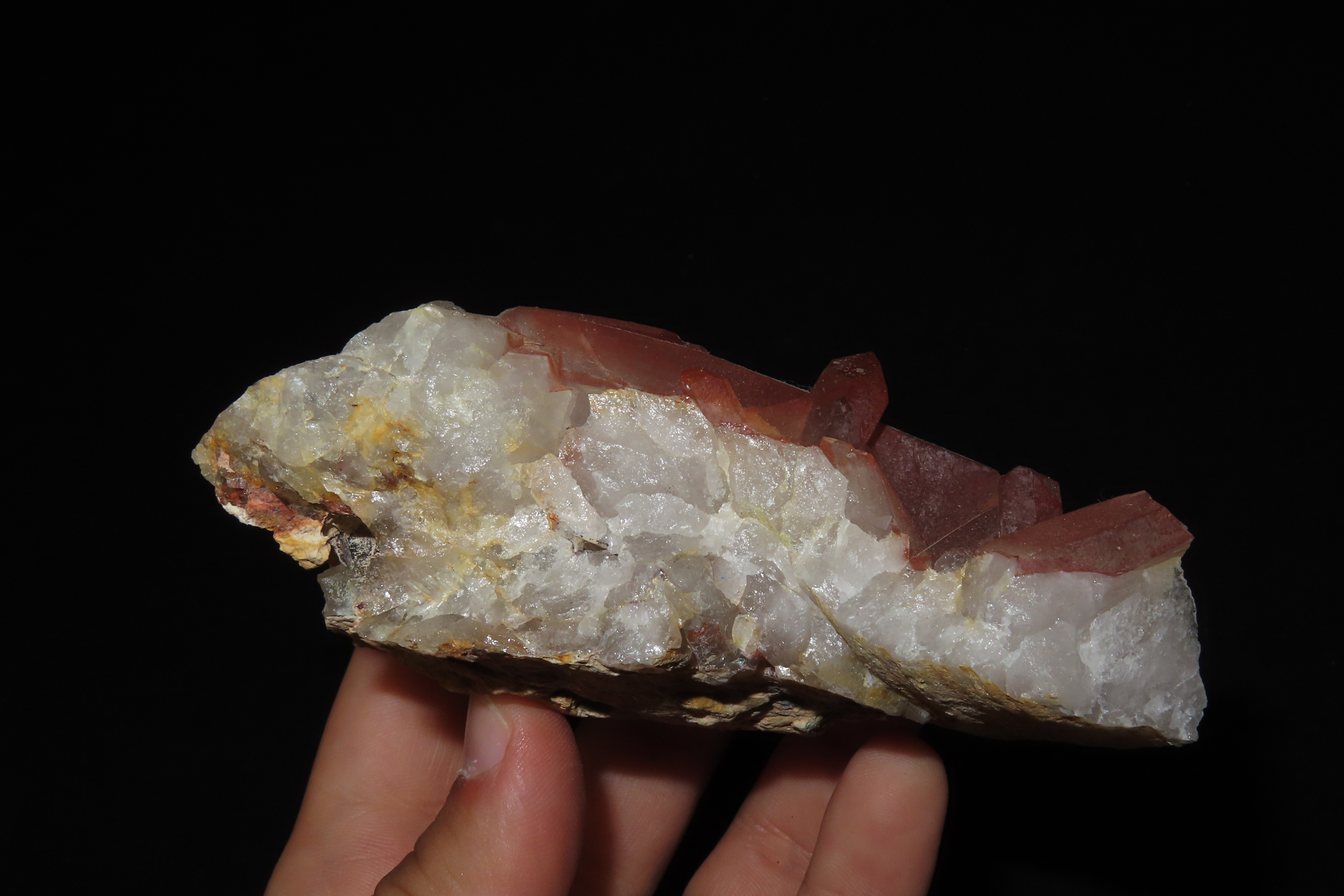 Beautiful Large Red Quartz Crystal Cluster, Great Display Specimen.