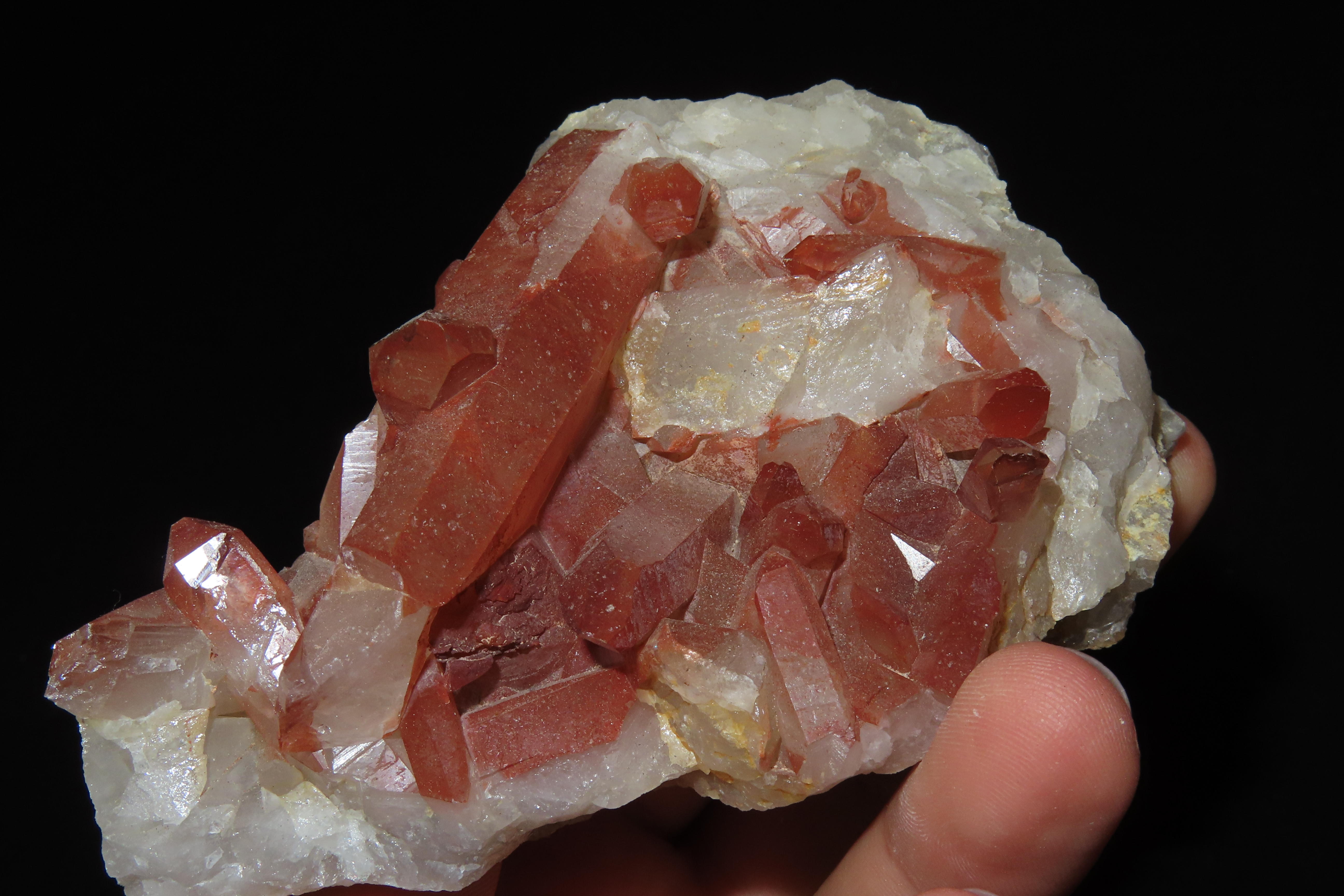 Beautiful Large Red Quartz Crystal Cluster, Great Display Specimen.