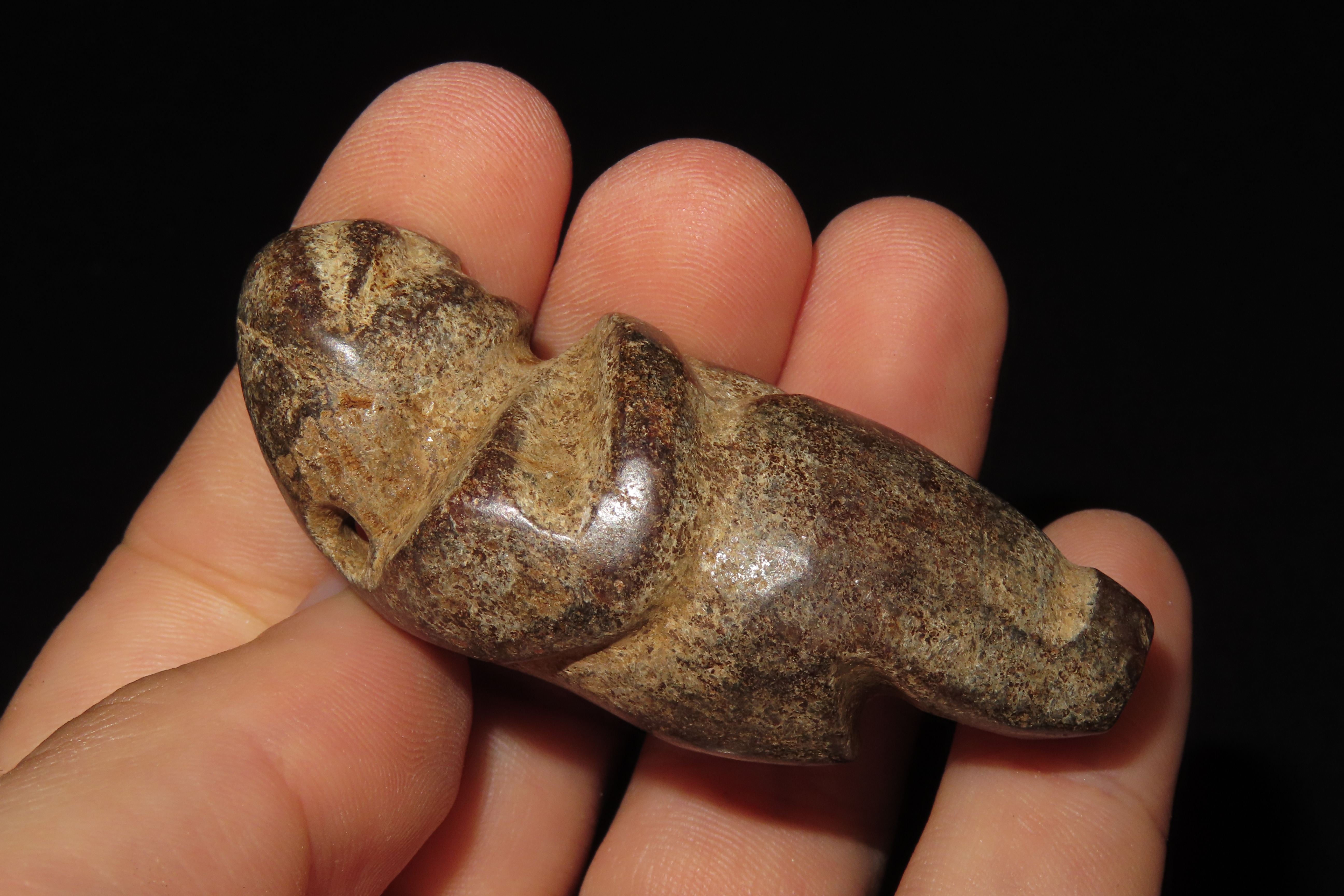 Nice Antique Chinese Hongshan Culture Jade Effigy Pendant, Hand Made Example.
