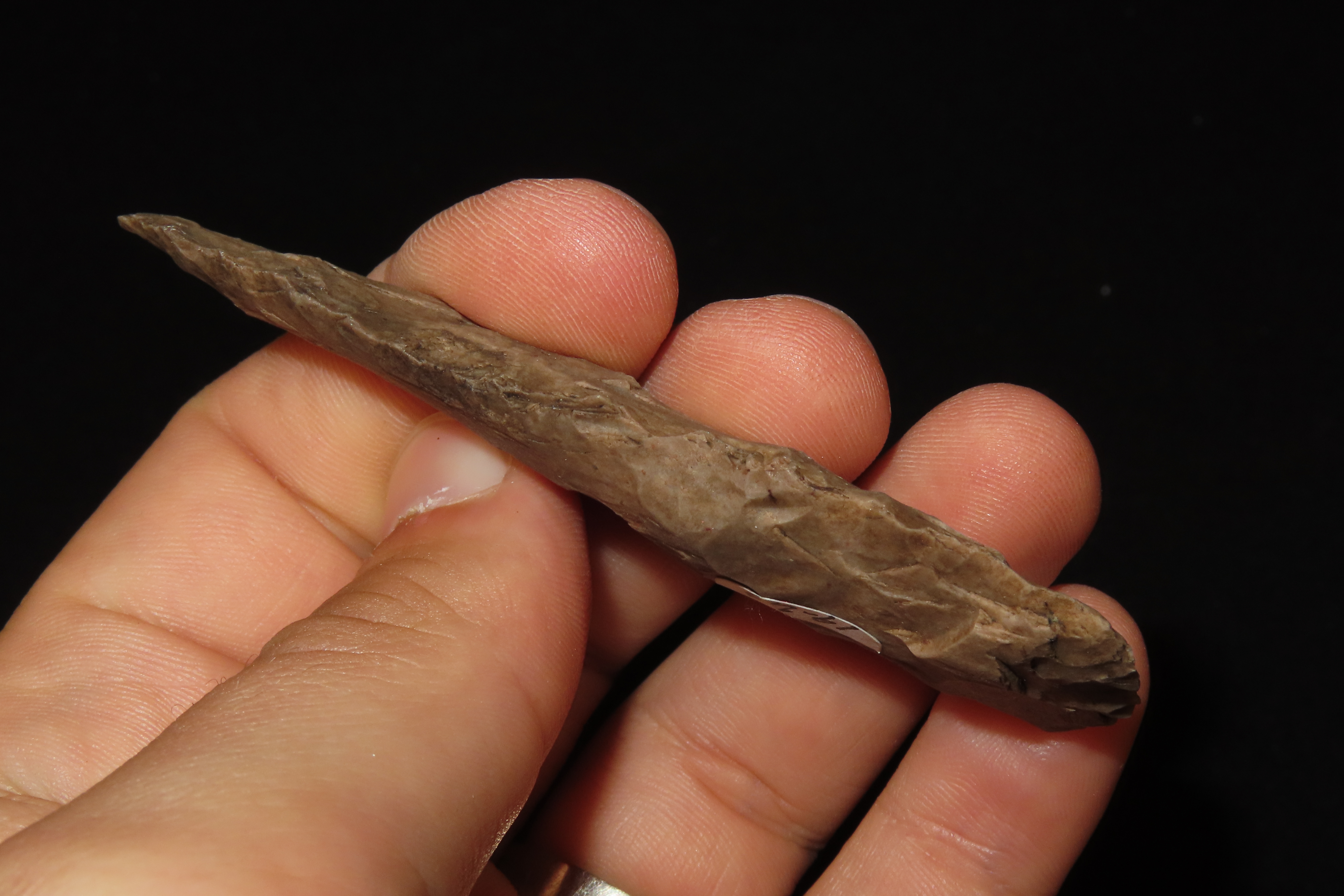 Nice 3 1/4" Ensor Knife Blade found in Kendall County texas. Ex Dr. Ted Raurk, Ex Tom Davis. Indian Arrowhead. Artifact.