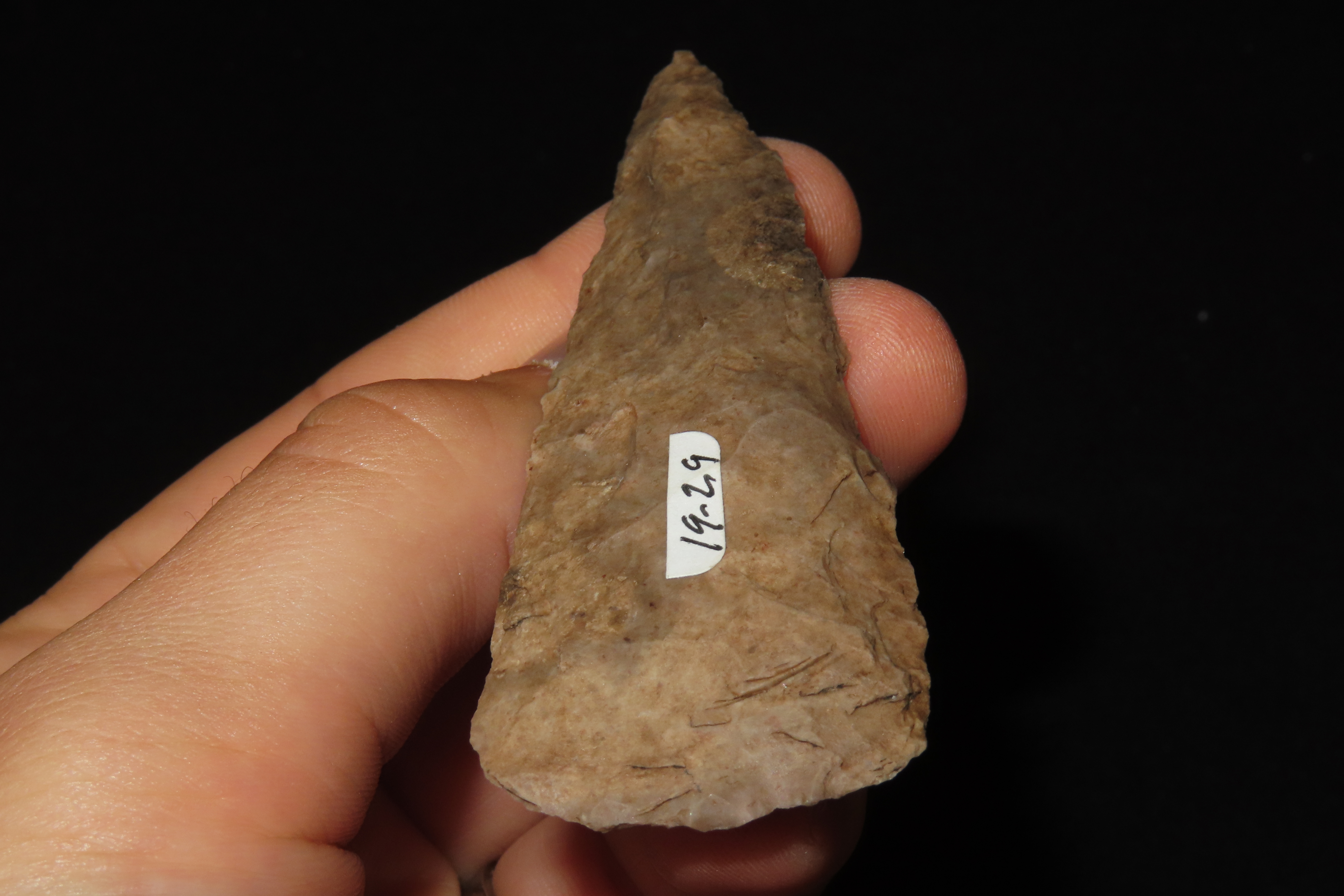 Nice 3 1/4" Ensor Knife Blade found in Kendall County texas. Ex Dr. Ted Raurk, Ex Tom Davis. Indian Arrowhead. Artifact.