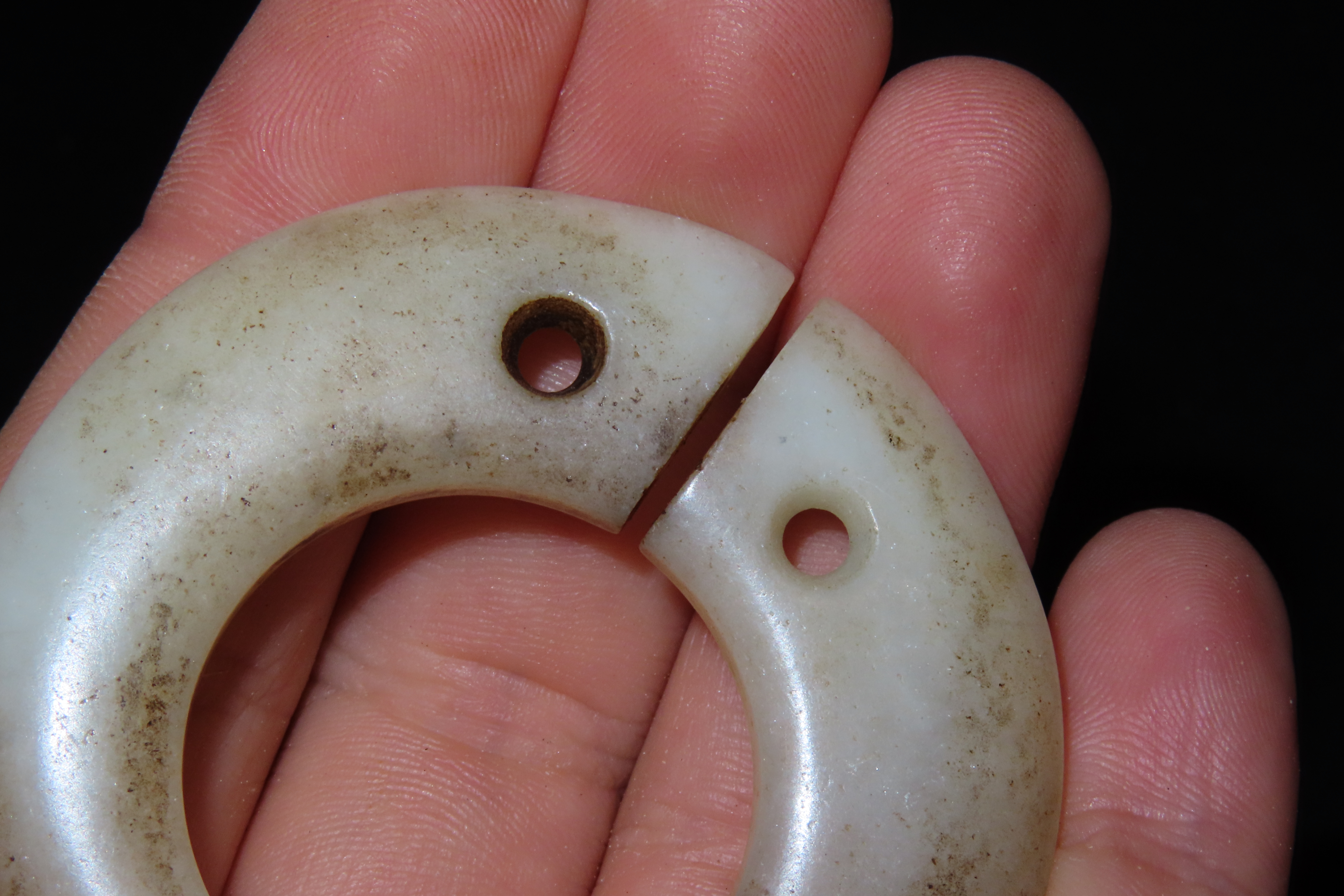 Nice Antique Chinese Hongshan Culture Jade Effigy Pendant, Hand Made Example.