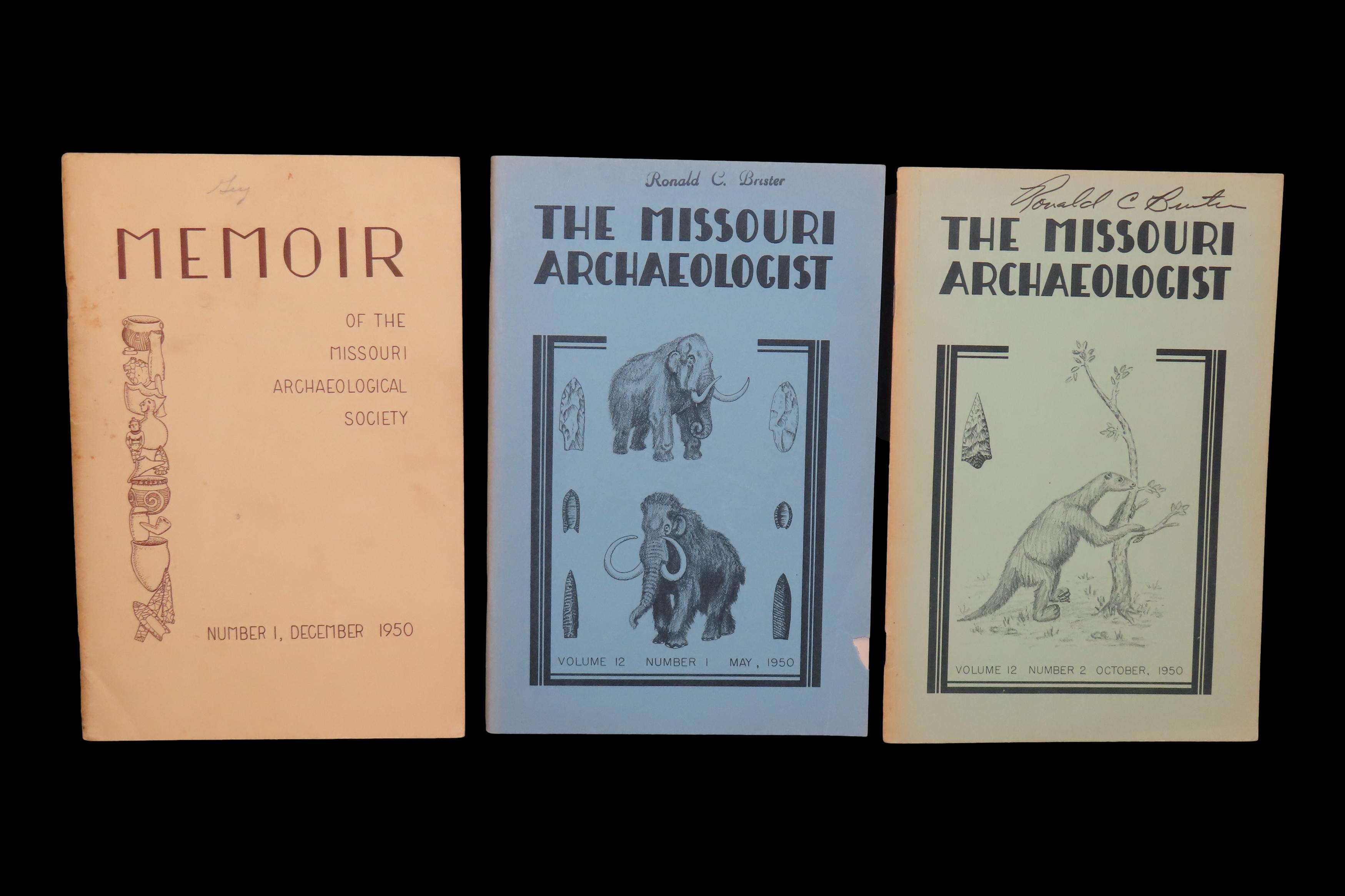 3 Hard to find Early Issues of the Missouri Archaeologist, 1950. Full of Pics & Articles on all kinds of Artifacts & Sites.