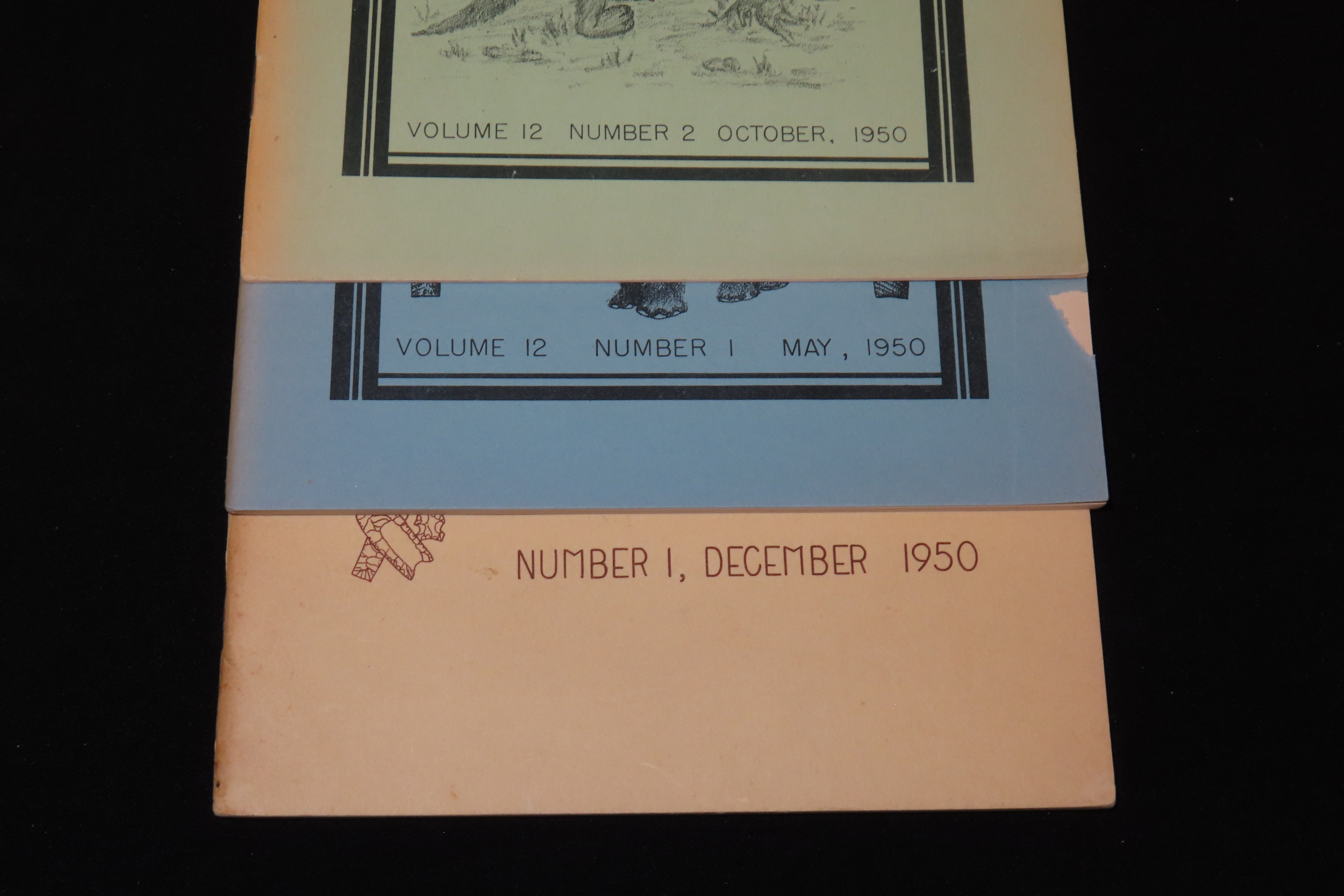 3 Hard to find Early Issues of the Missouri Archaeologist, 1950. Full of Pics & Articles on all kinds of Artifacts & Sites.
