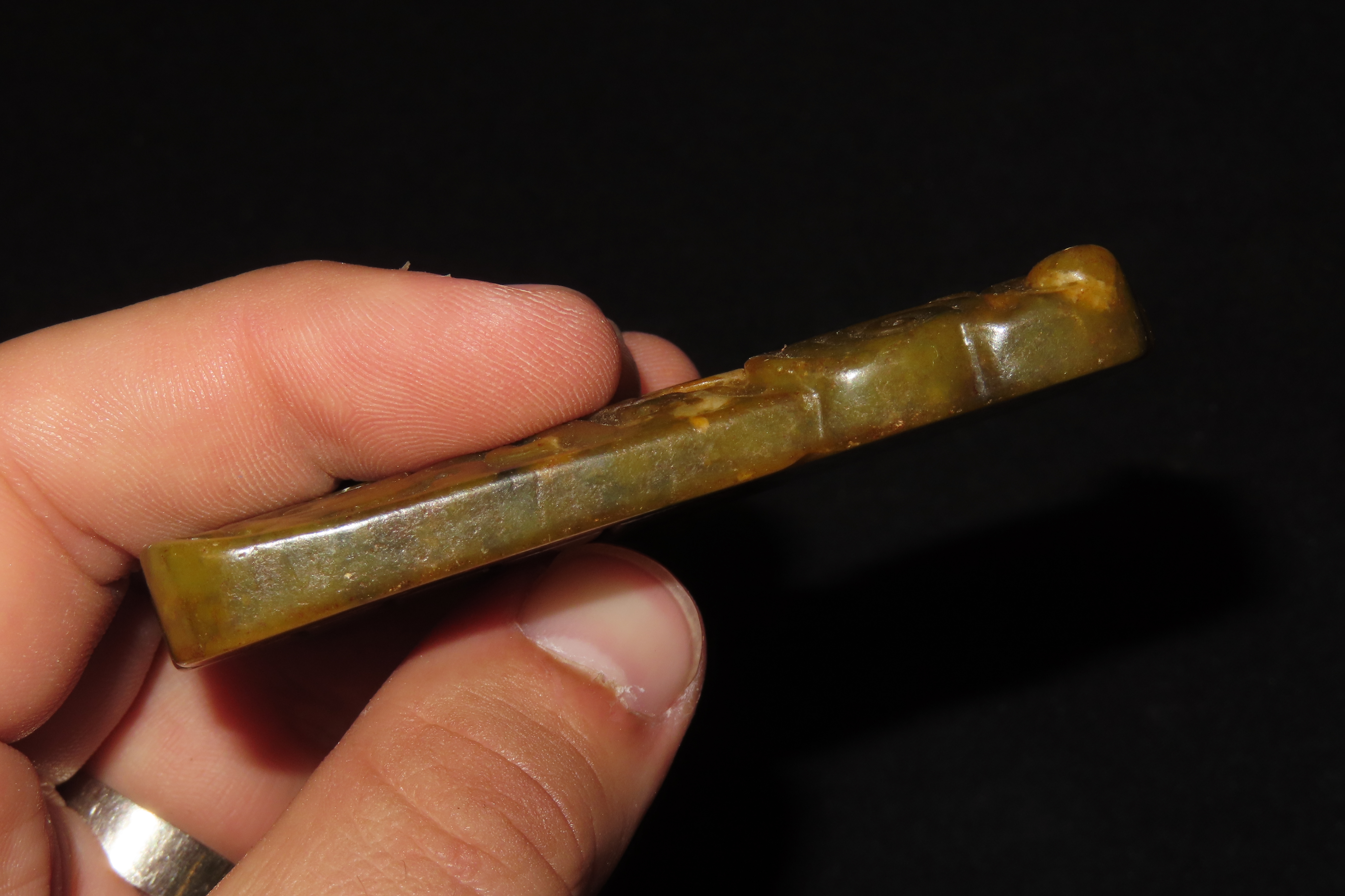 Nice Antique Chinese Hongshan Culture Jade Effigy Pendant, Hand Made Example.