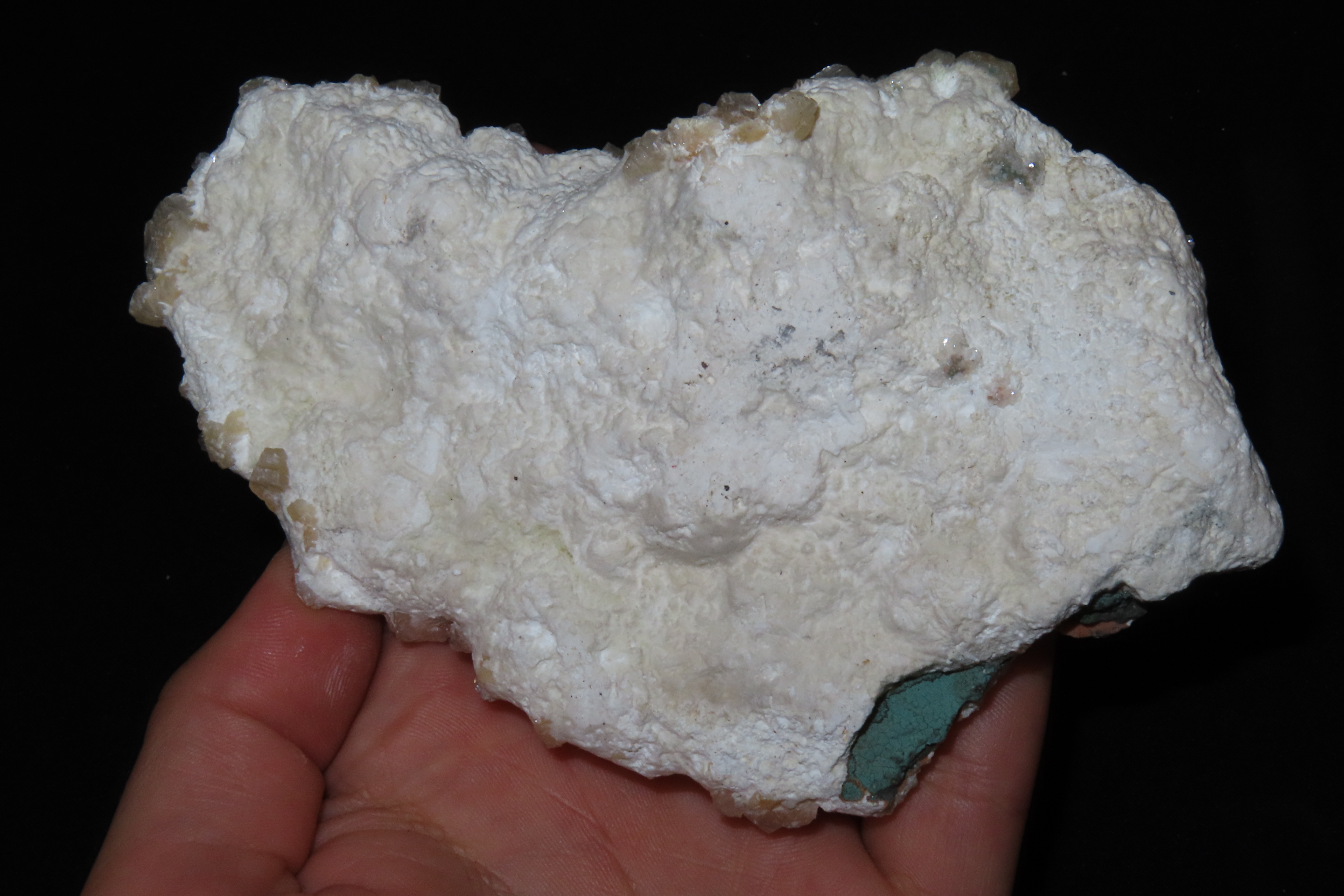 Beautiful Orangish / Peach Colored Quartz Crystal Cluster on white matrix. Amazing Display Piece.