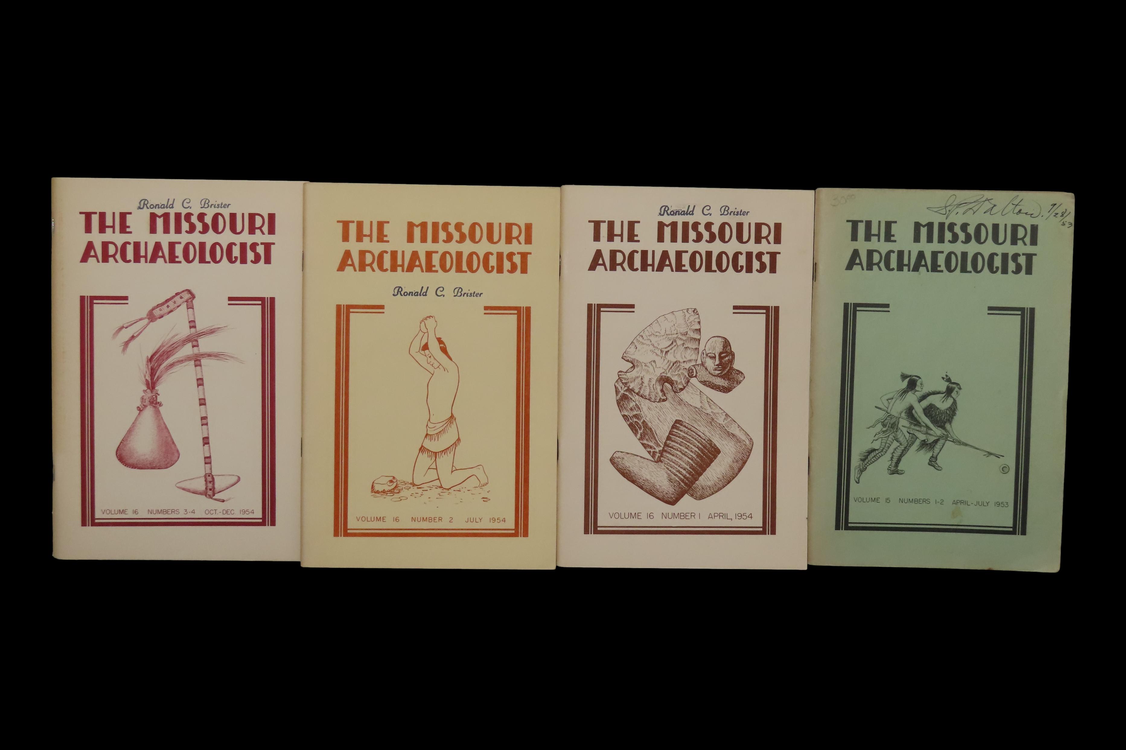 4 Hard to find Early Issues of the Missouri Archaeologist, 1953-1954. Full of Pics & Articles on all kinds of Artifacts & Sites. Including a