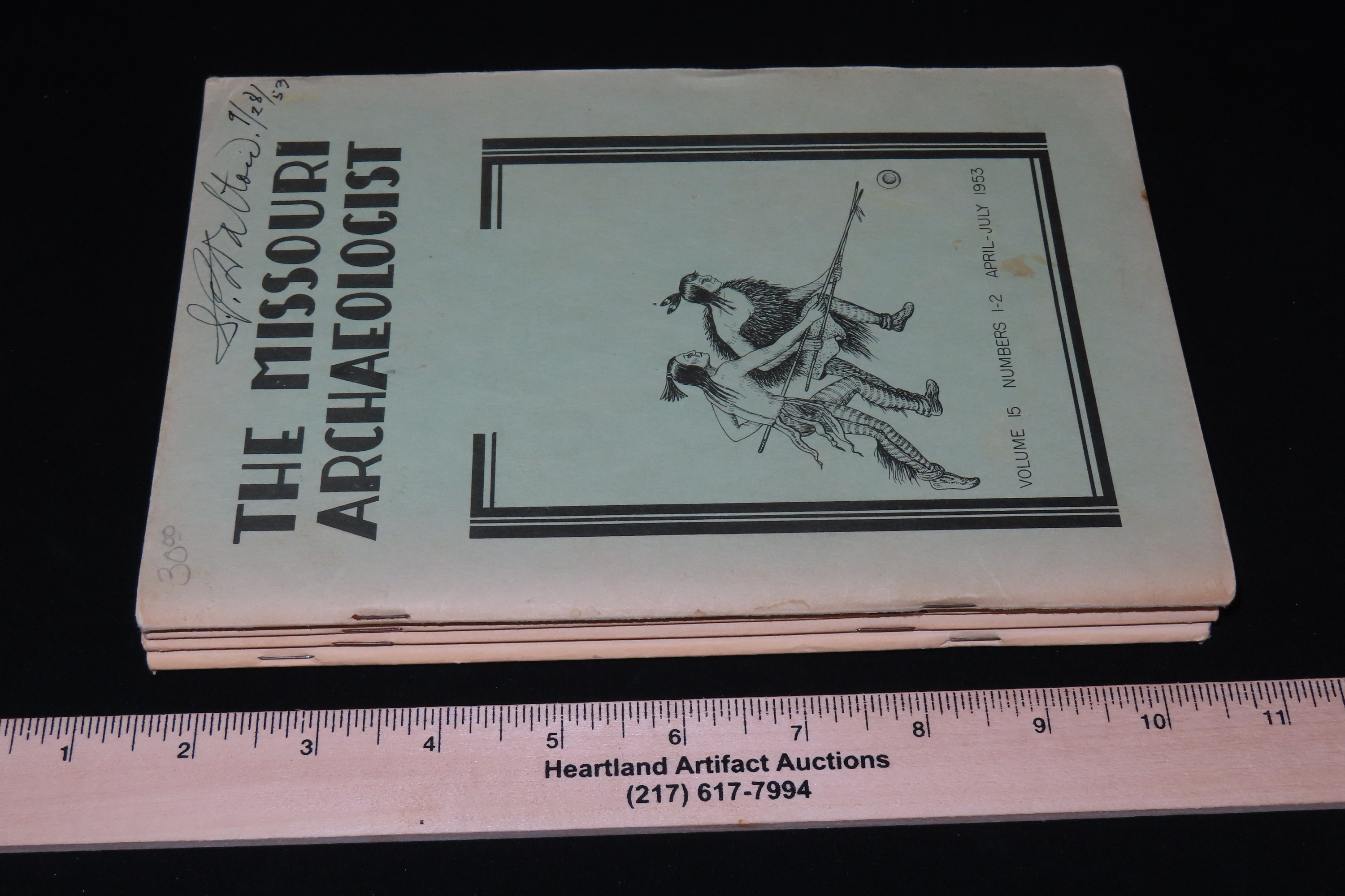 4 Hard to find Early Issues of the Missouri Archaeologist, 1953-1954. Full of Pics & Articles on all kinds of Artifacts & Sites. Including a