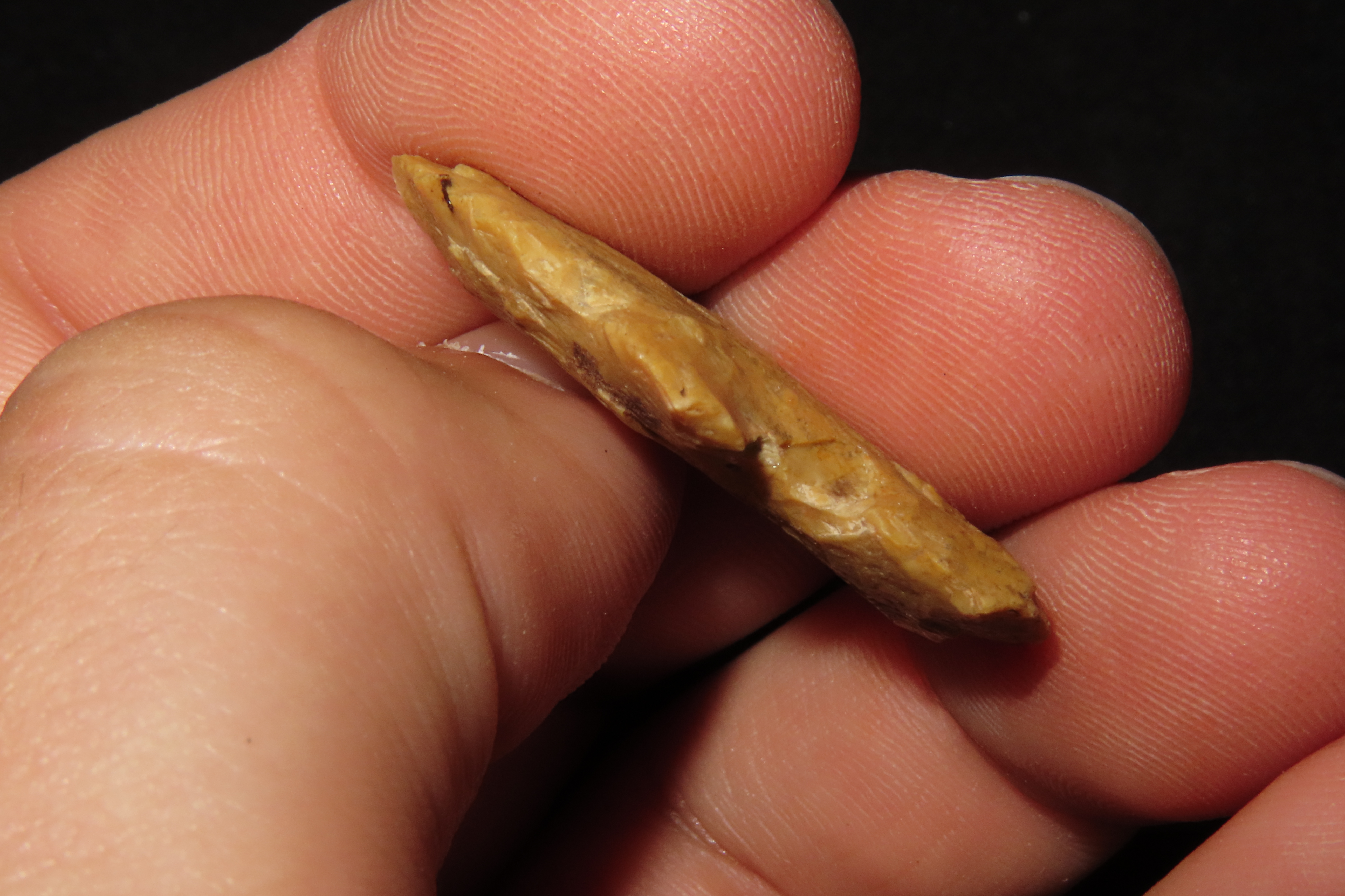 Nice classic Double Notch Evans found in Moorehouse Parish Louisiana. Beautiful Orange Jasper.