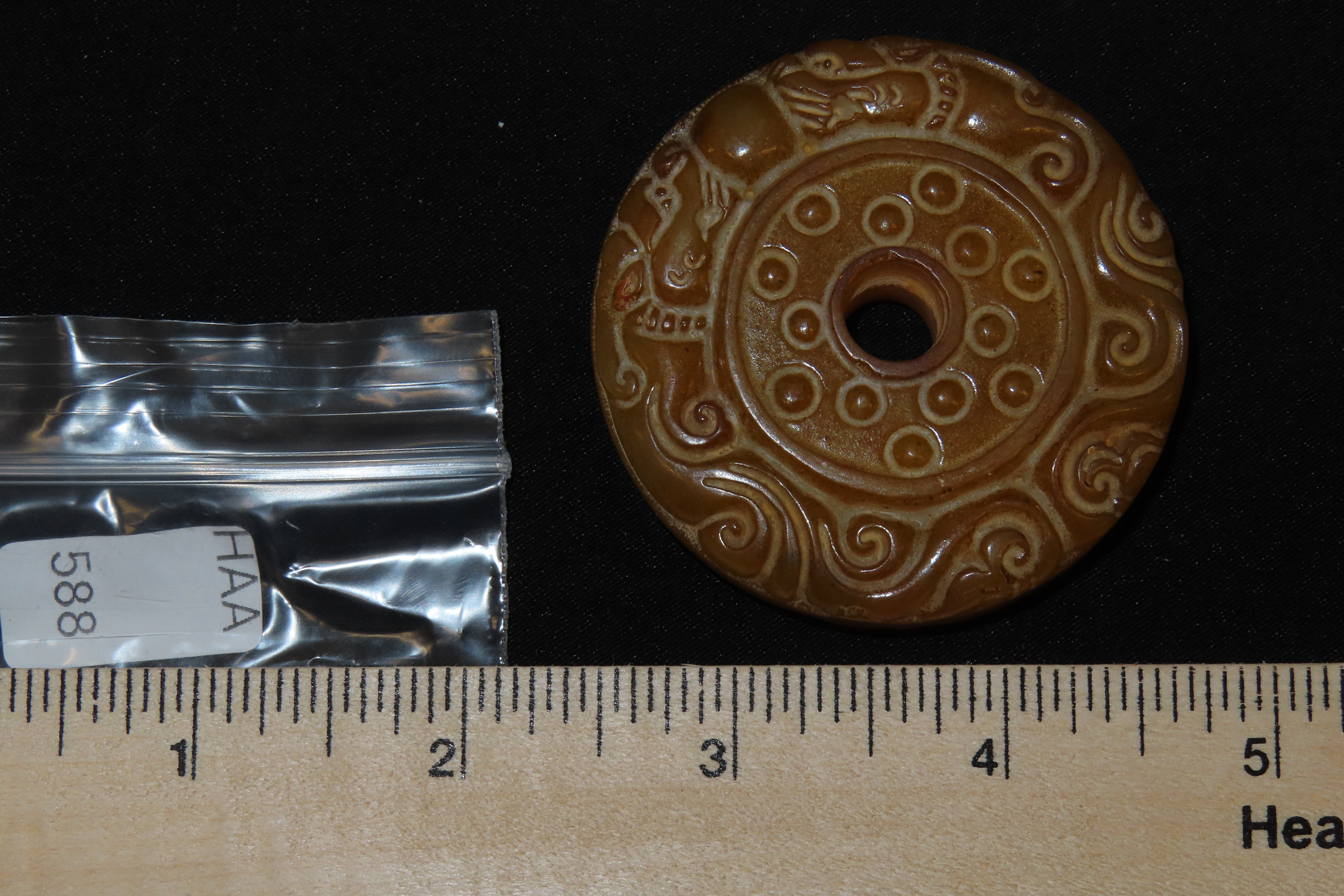 Nice Antique Chinese Hongshan Culture Jade Effigy Pendant, Hand Made Example.
