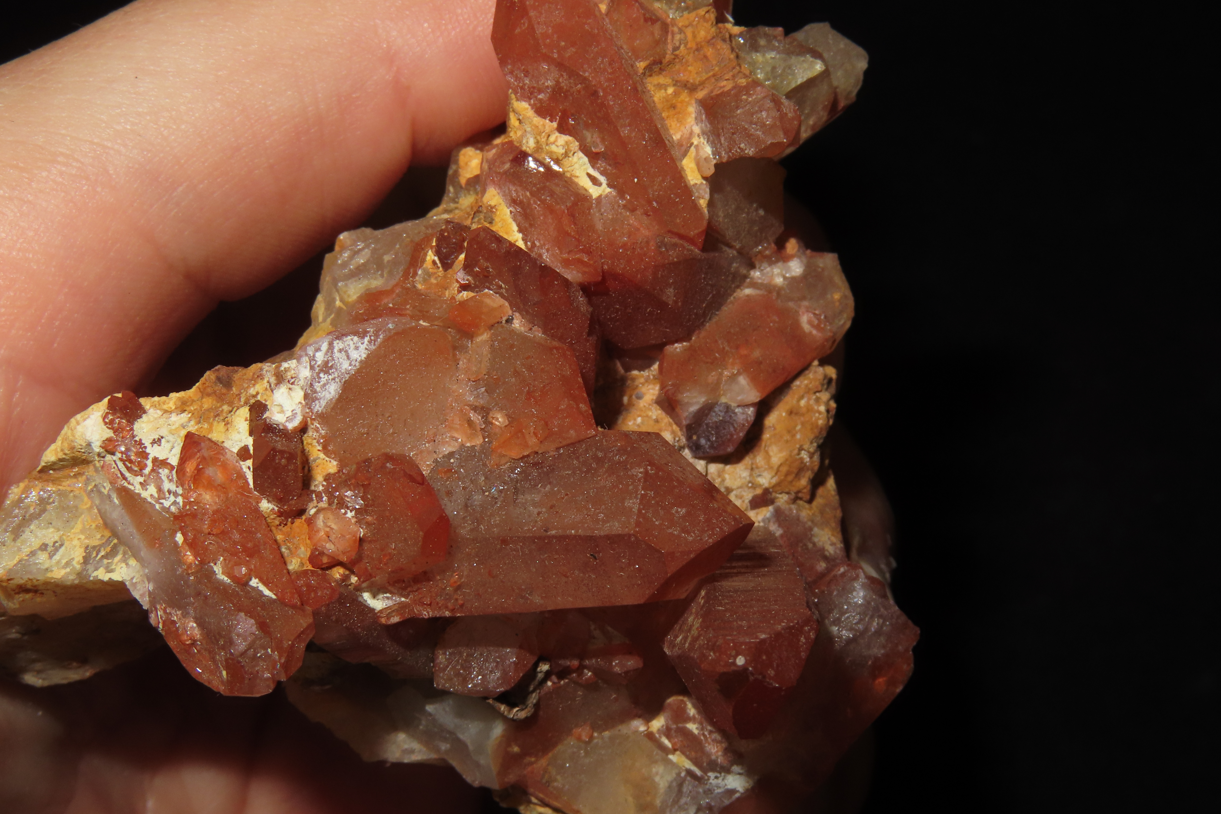 Beautiful Large Red Quartz Crystal Cluster, Great Display Specimen.