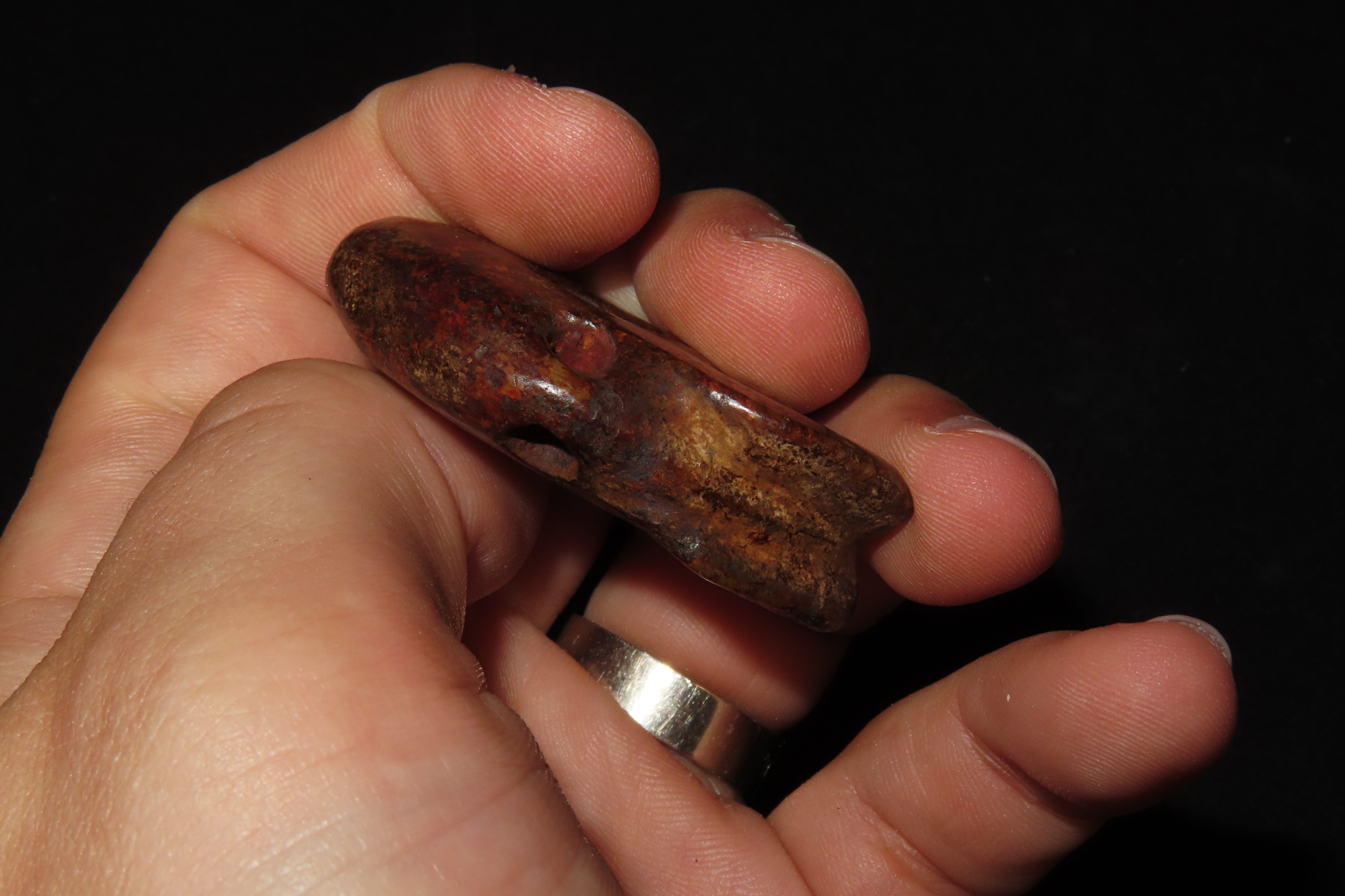 Nice Antique Chinese Hongshan Culture Jade Effigy Pendant, Hand Made Example.