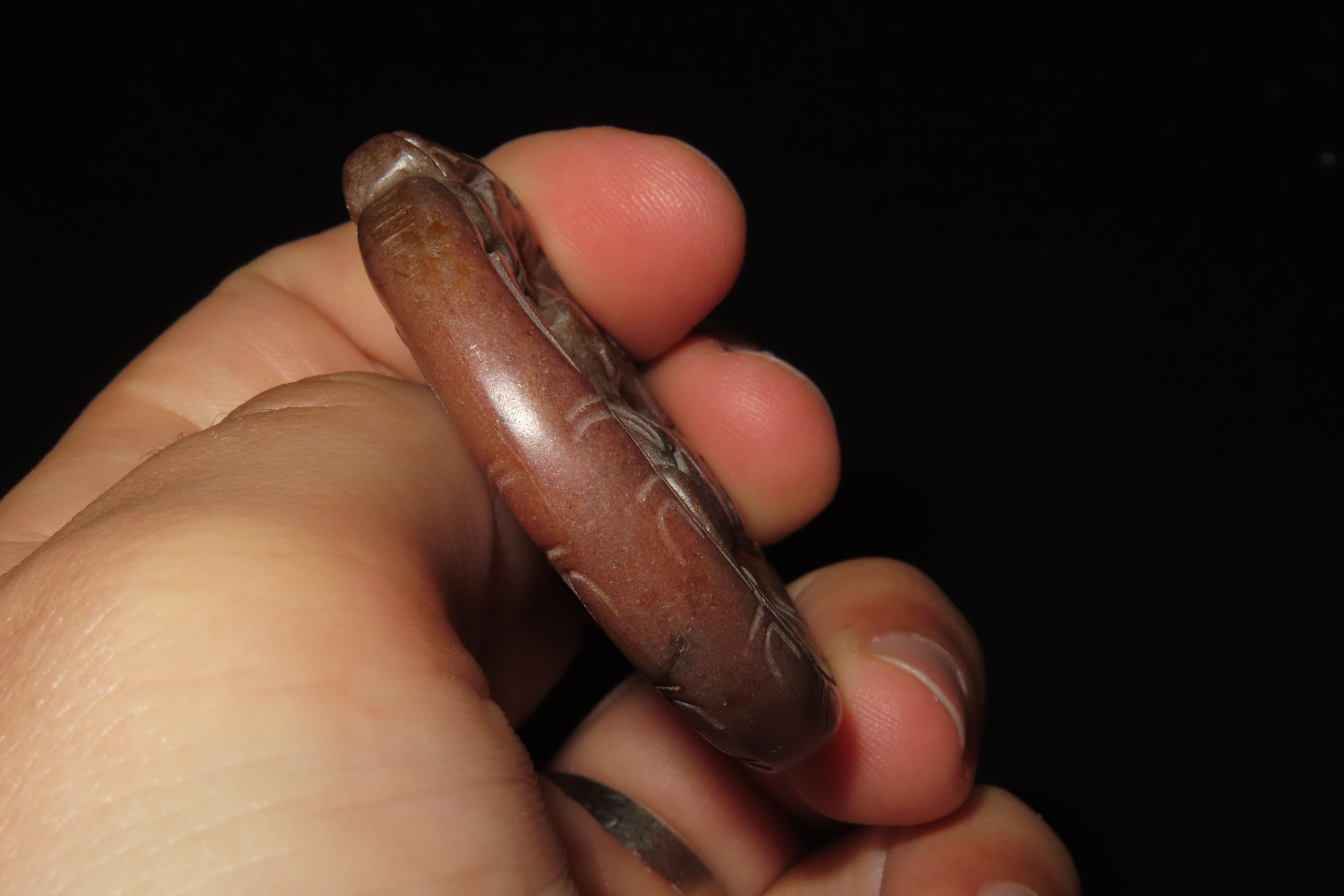 Nice Antique Chinese Hongshan Culture Jade Effigy Pendant, Hand Made Example.