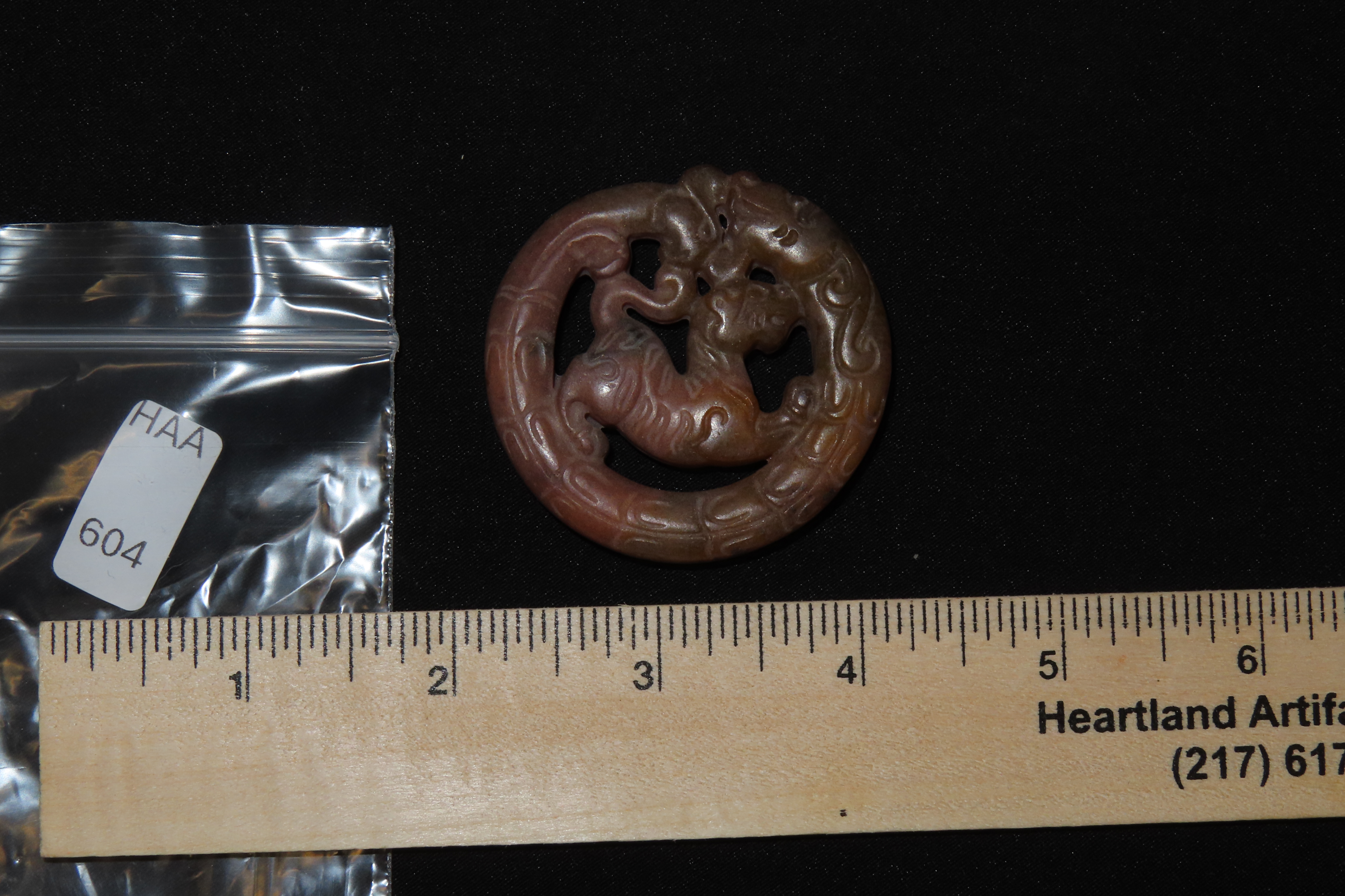 Nice Antique Chinese Hongshan Culture Jade Effigy Pendant, Hand Made Example.