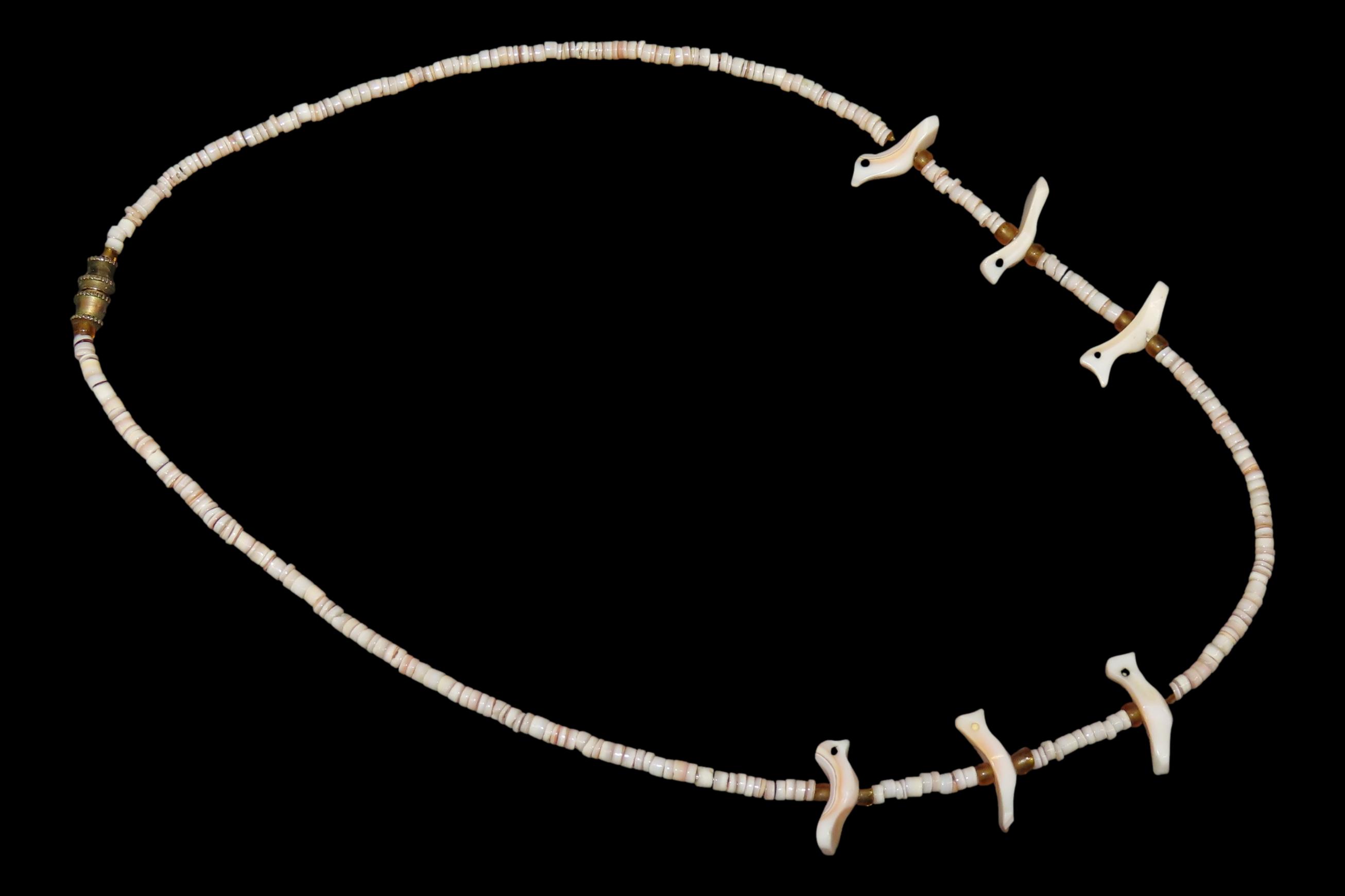 15" Long Zuni Ainimal Fetish Beaded Necklace with Intricately Carved Birds. Beautiful Example