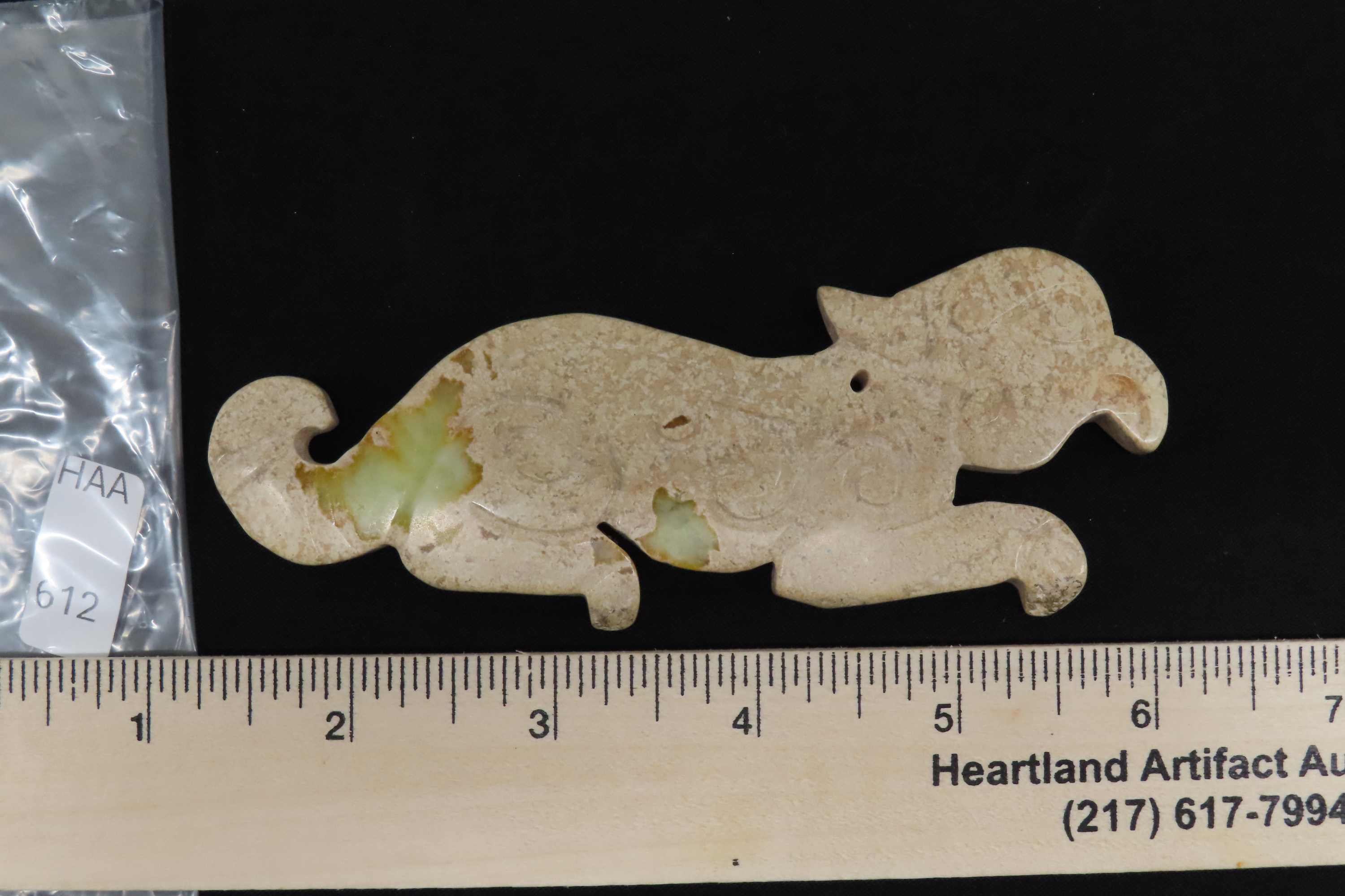 Nice Antique Chinese Hongshan Culture Jade Effigy Pendant, Hand Made Example.