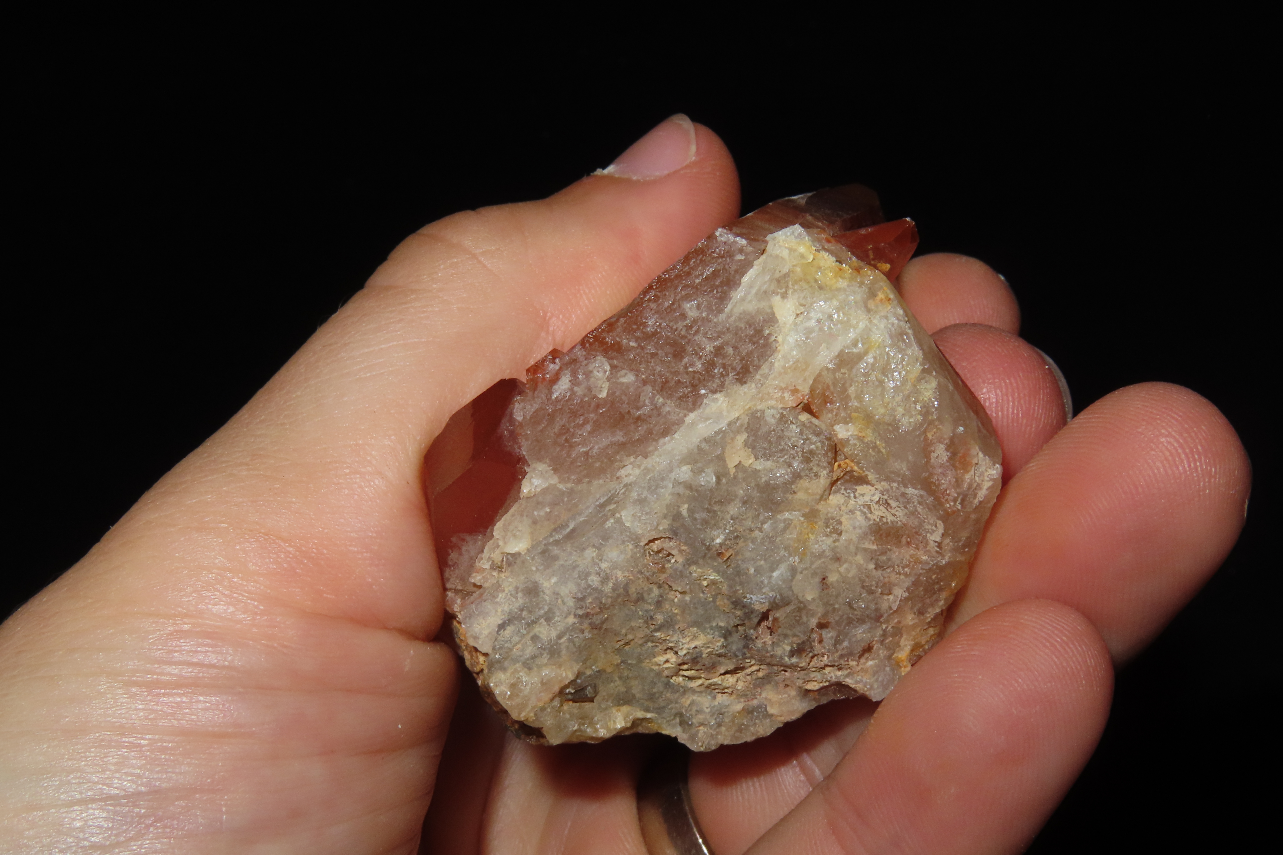 Beautiful Large Red Quartz Crystal Cluster, Great Display Specimen.