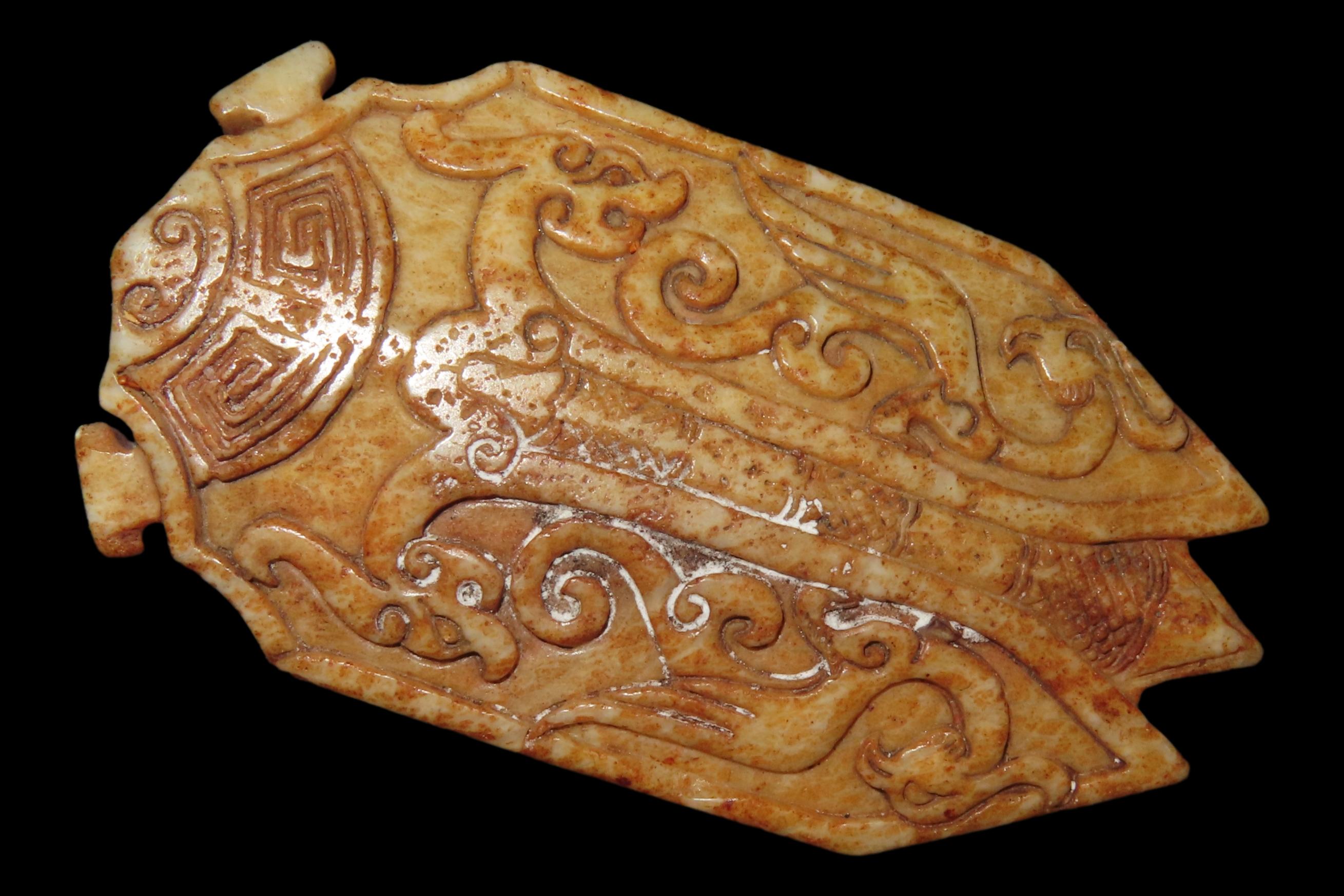 Nice Antique Chinese Hongshan Culture Jade Effigy Pendant, Hand Made Example.
