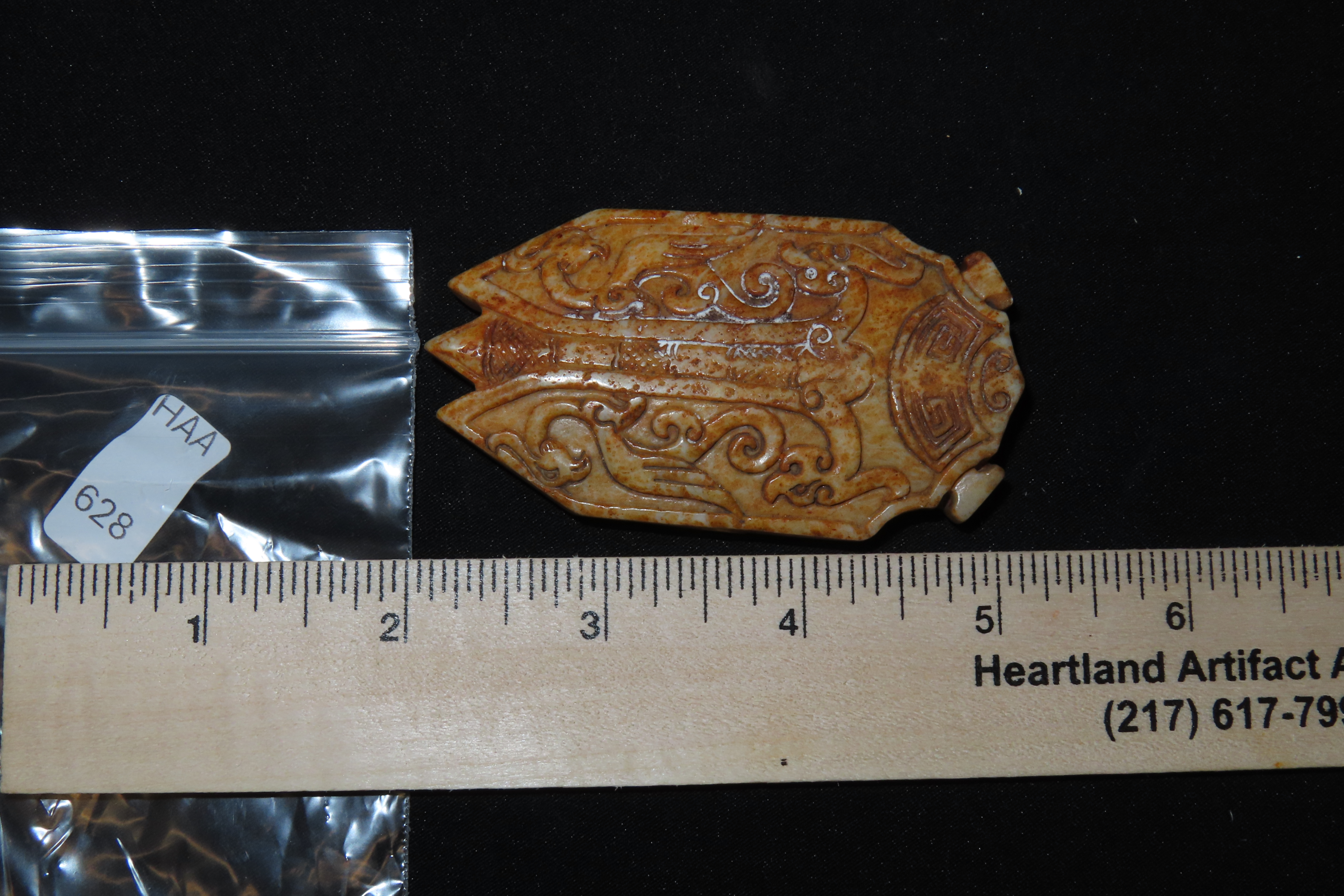 Nice Antique Chinese Hongshan Culture Jade Effigy Pendant, Hand Made Example.