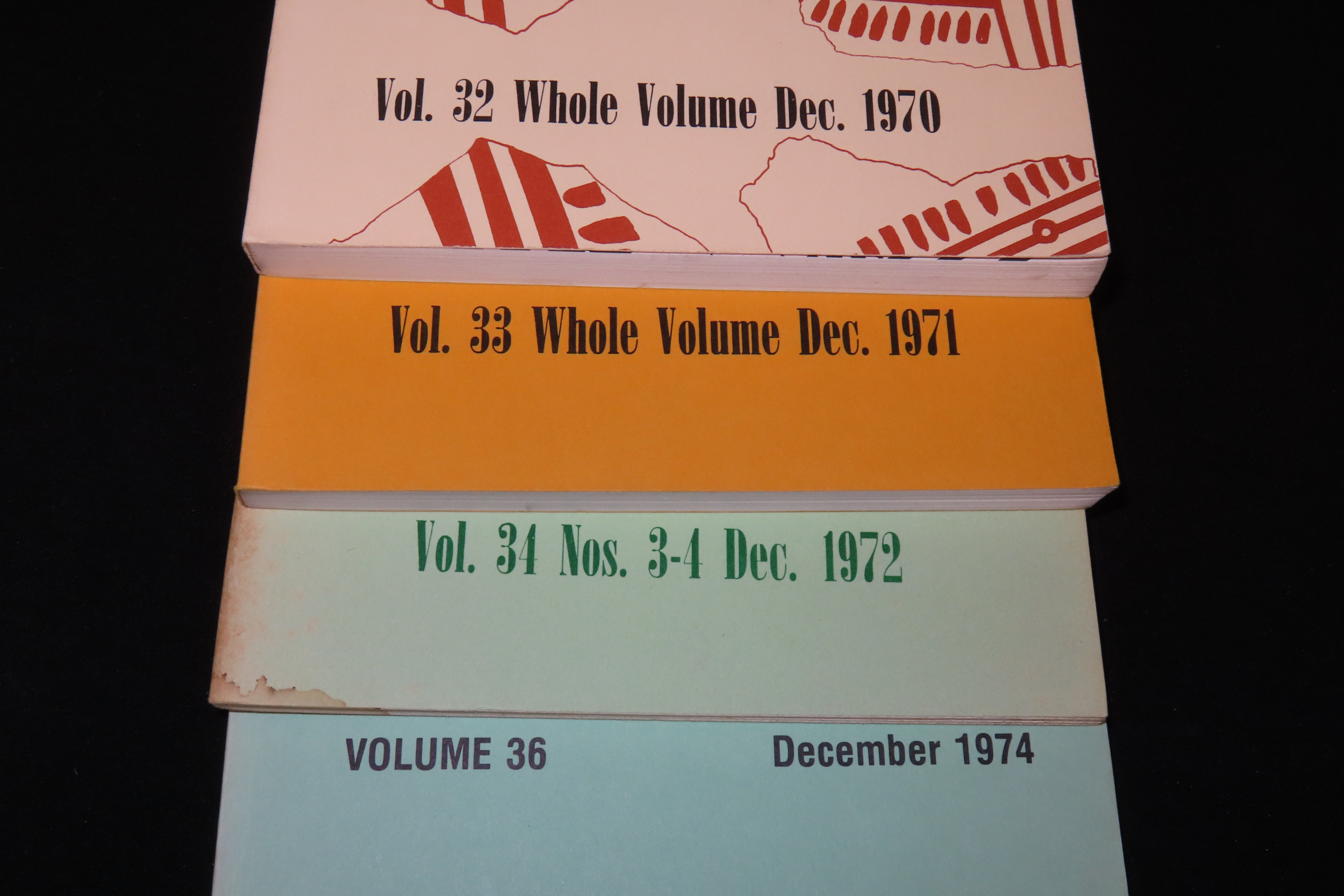 4 Early 1970's Missouri Archaeologist. Full of Pics & Articles on all kinds of Artifacts & Sites. 1970 Whole Volume 180 pages, 1971 whole vo