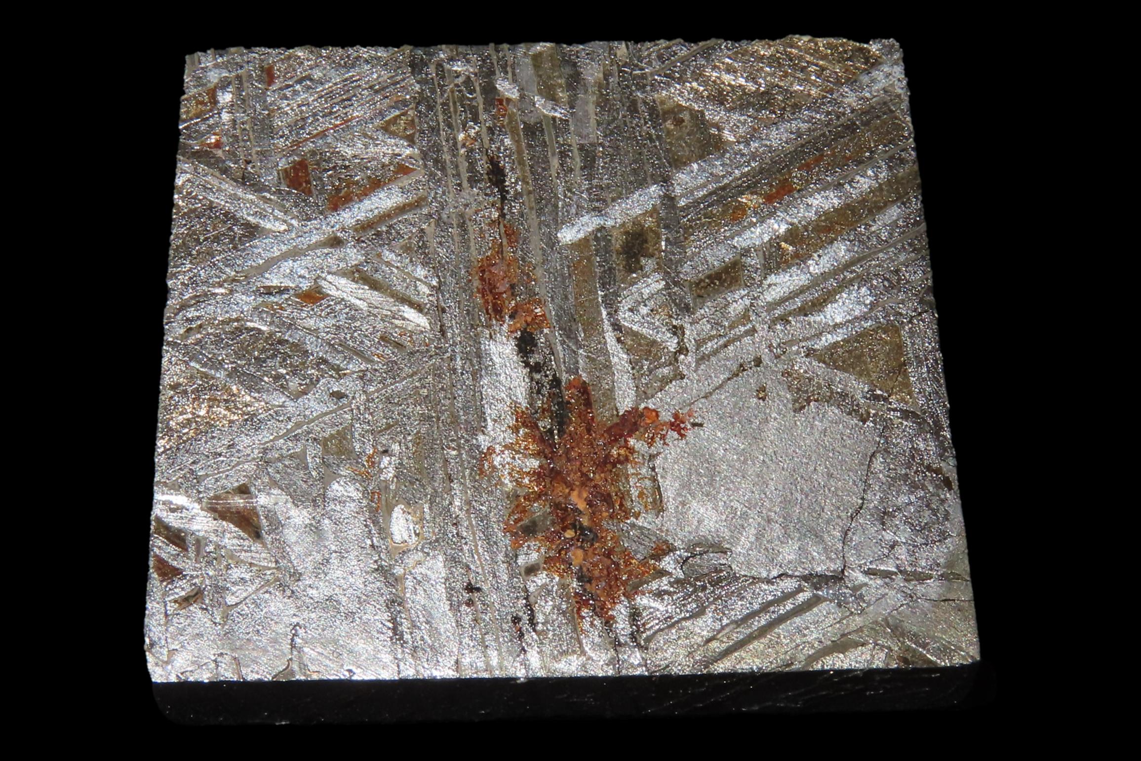 Nice Cut & Polished Meteorite Slab, 40 grams, Beautiful Windmanstatten Pattern